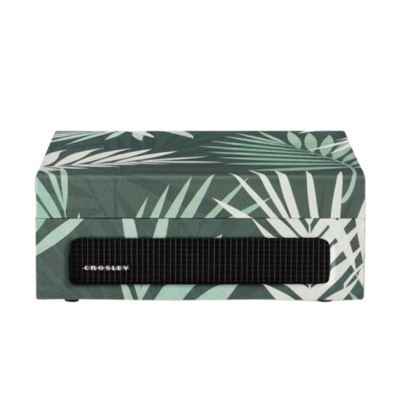 CROSLEY VINYL PLAYER VOYAGER PORTABLE TURNTABLE BLUETOOTH OUT BOTANICAL GREEN