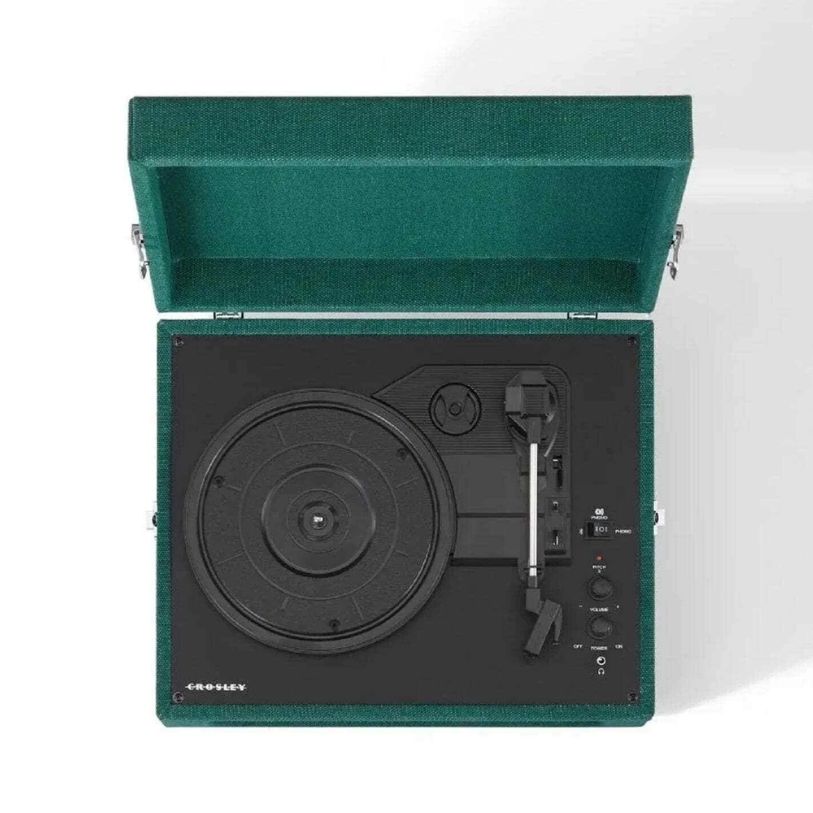 CROSLEY VINYL PLAYER VOYAGER PORTABLE TURNTABLE BLUETOOTH OUT DARK AEGEAN