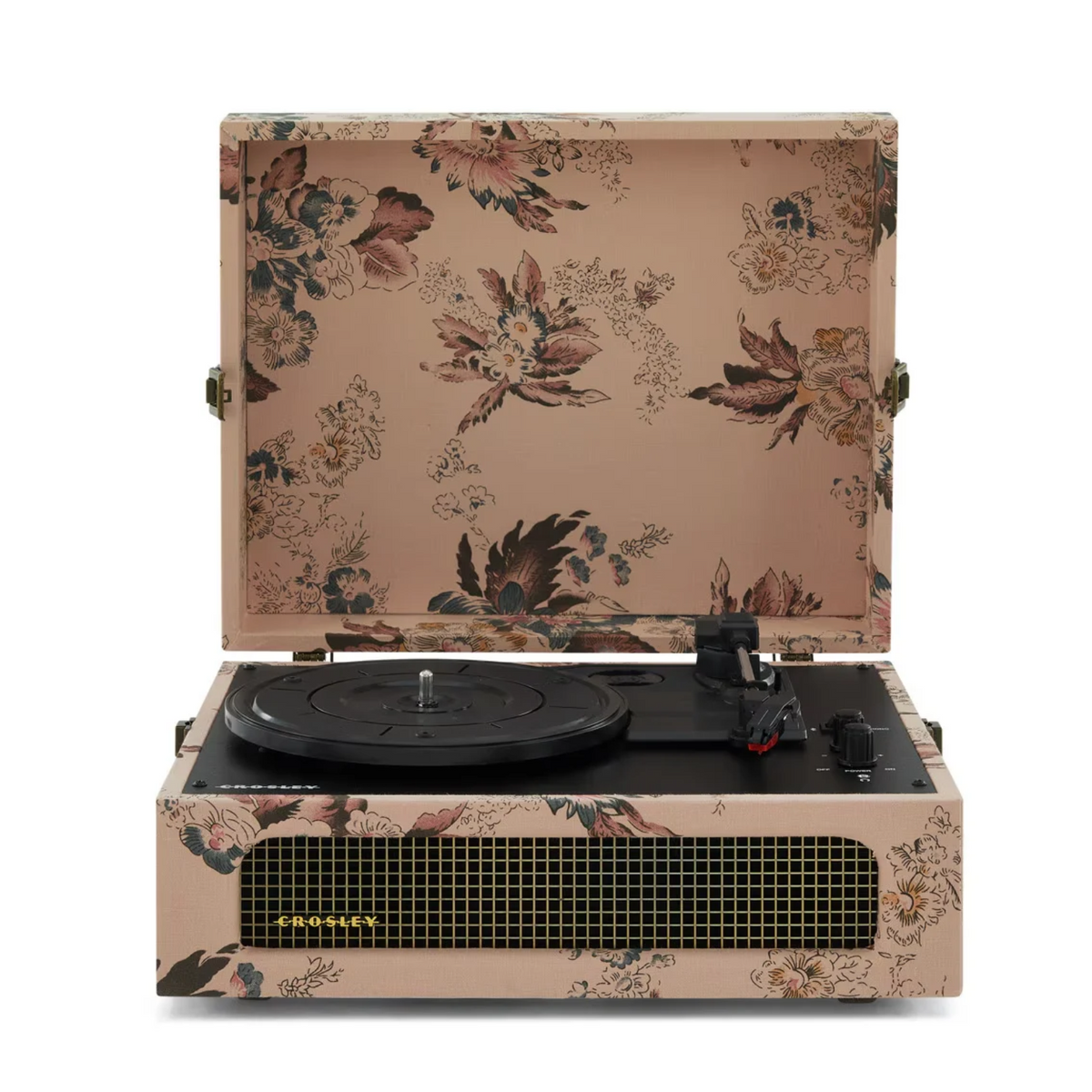 CROSLEY VINYL PLAYER VOYAGER PORTABLE TURNTABLE BLUETOOTH OUT FLORAL