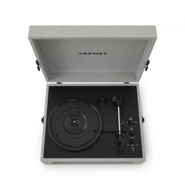 CROSLEY VINYL PLAYER VOYAGER PORTABLE TURNTABLE BLUETOOTH OUT GREY