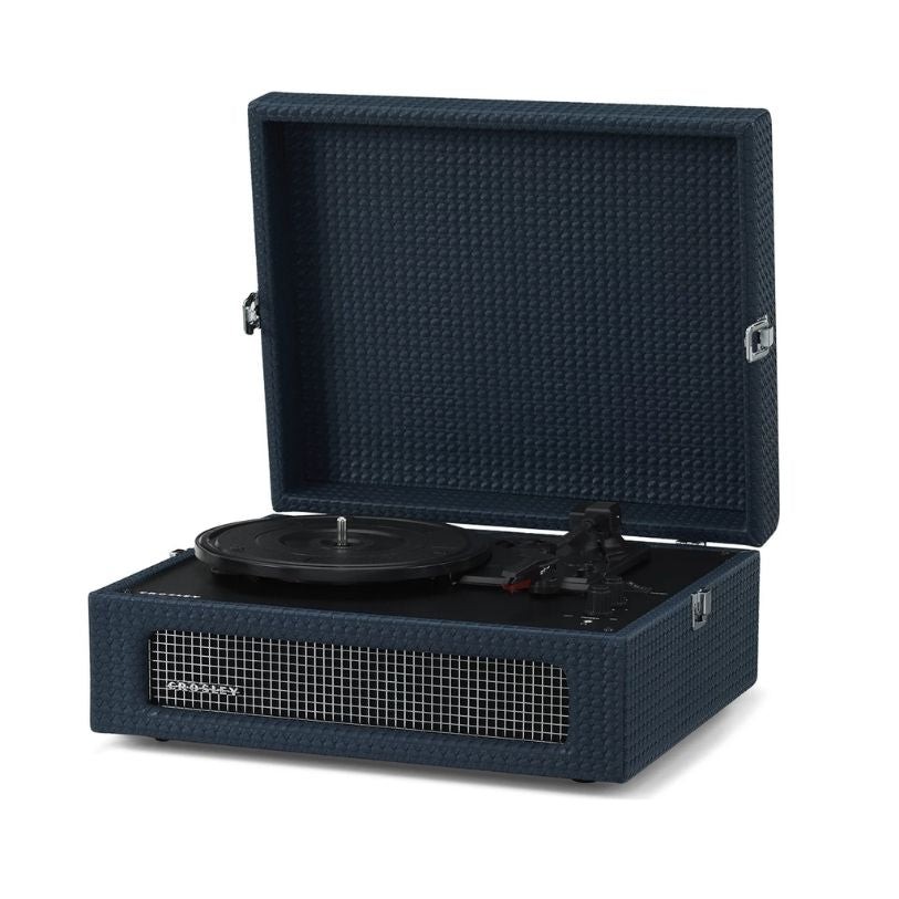 CROSLEY VINYL PLAYER VOYAGER PORTABLE TURNTABLE BLUETOOTH OUT NAVY BLUE