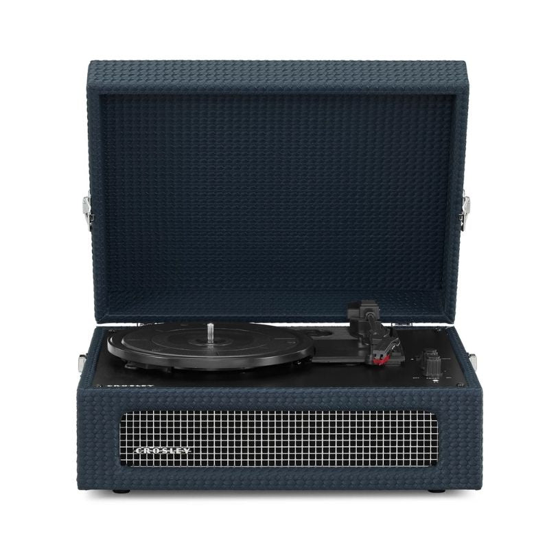 CROSLEY VINYL PLAYER VOYAGER PORTABLE TURNTABLE BLUETOOTH OUT NAVY BLUE
