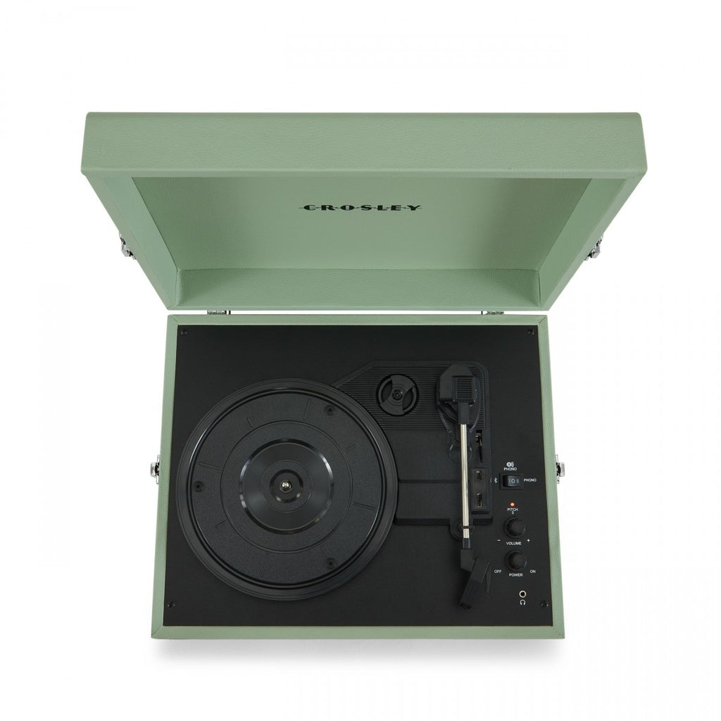 CROSLEY VINYL PLAYER VOYAGER PORTABLE TURNTABLE BLUETOOTH OUT SAGE