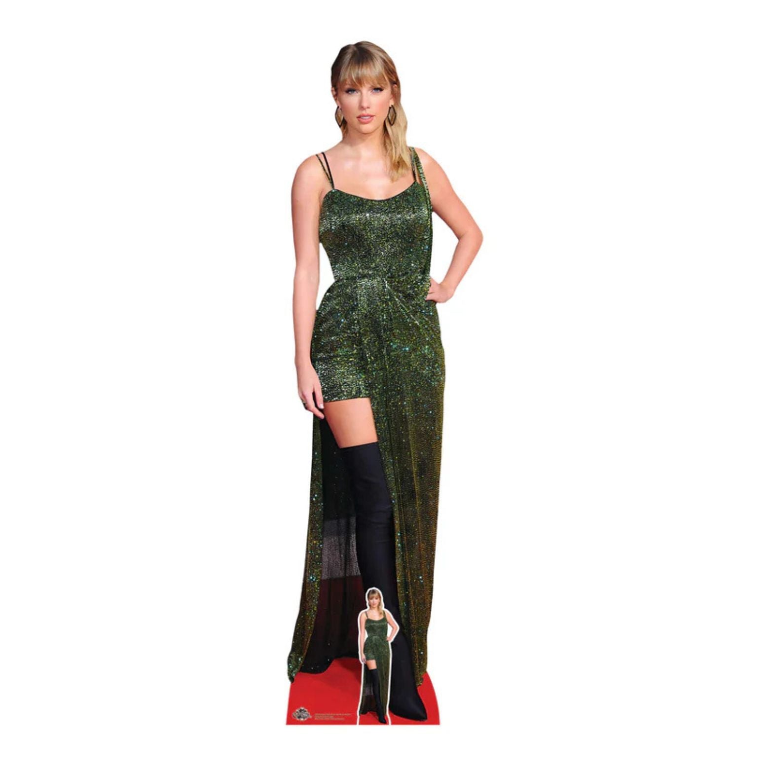 CUTOUTS TAYLOR SWIFT LONG GREEN DRESS (CS953)