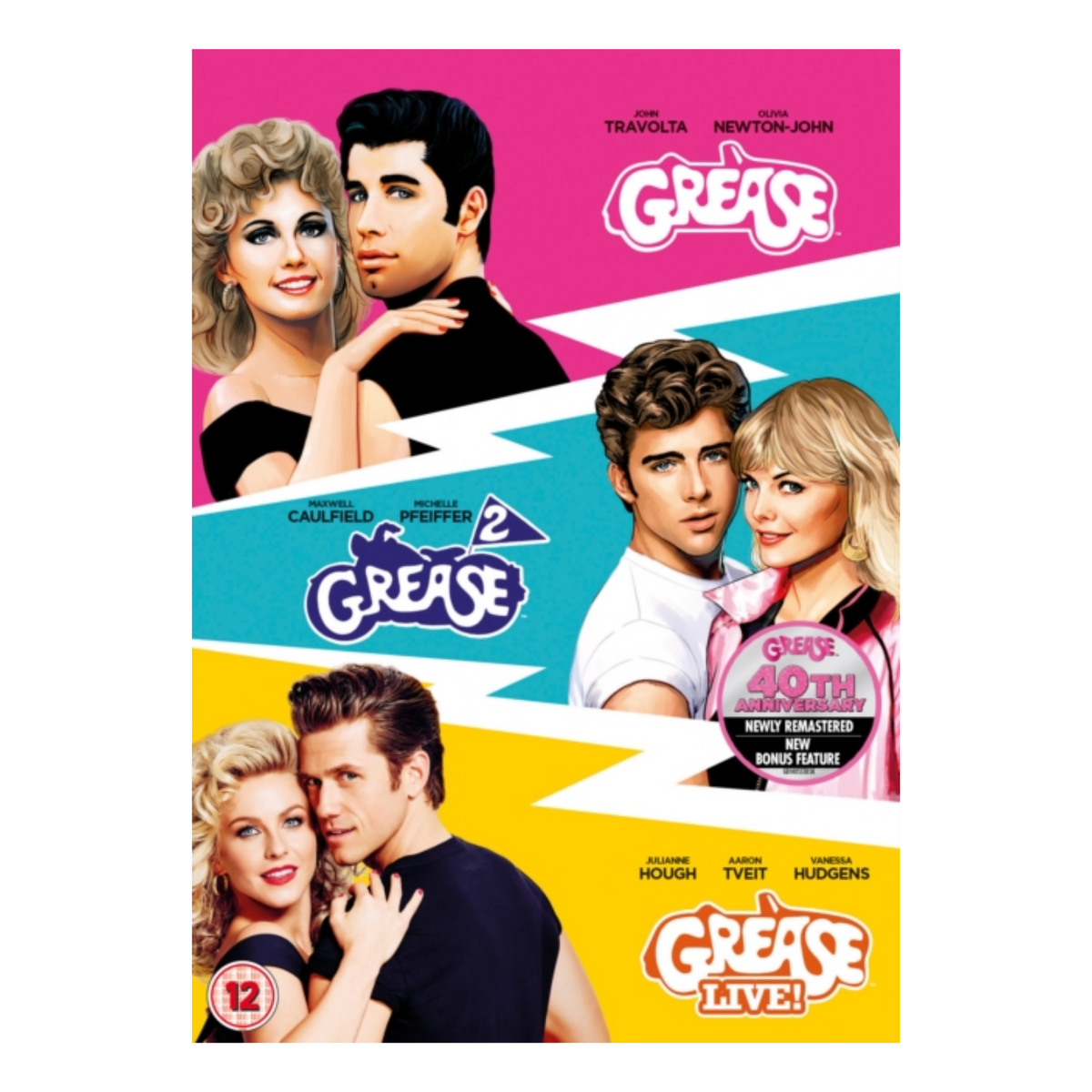 DVD GREASE/ GREASE 2/ GREASE-LIVE - 40TH ANNIVERSARY