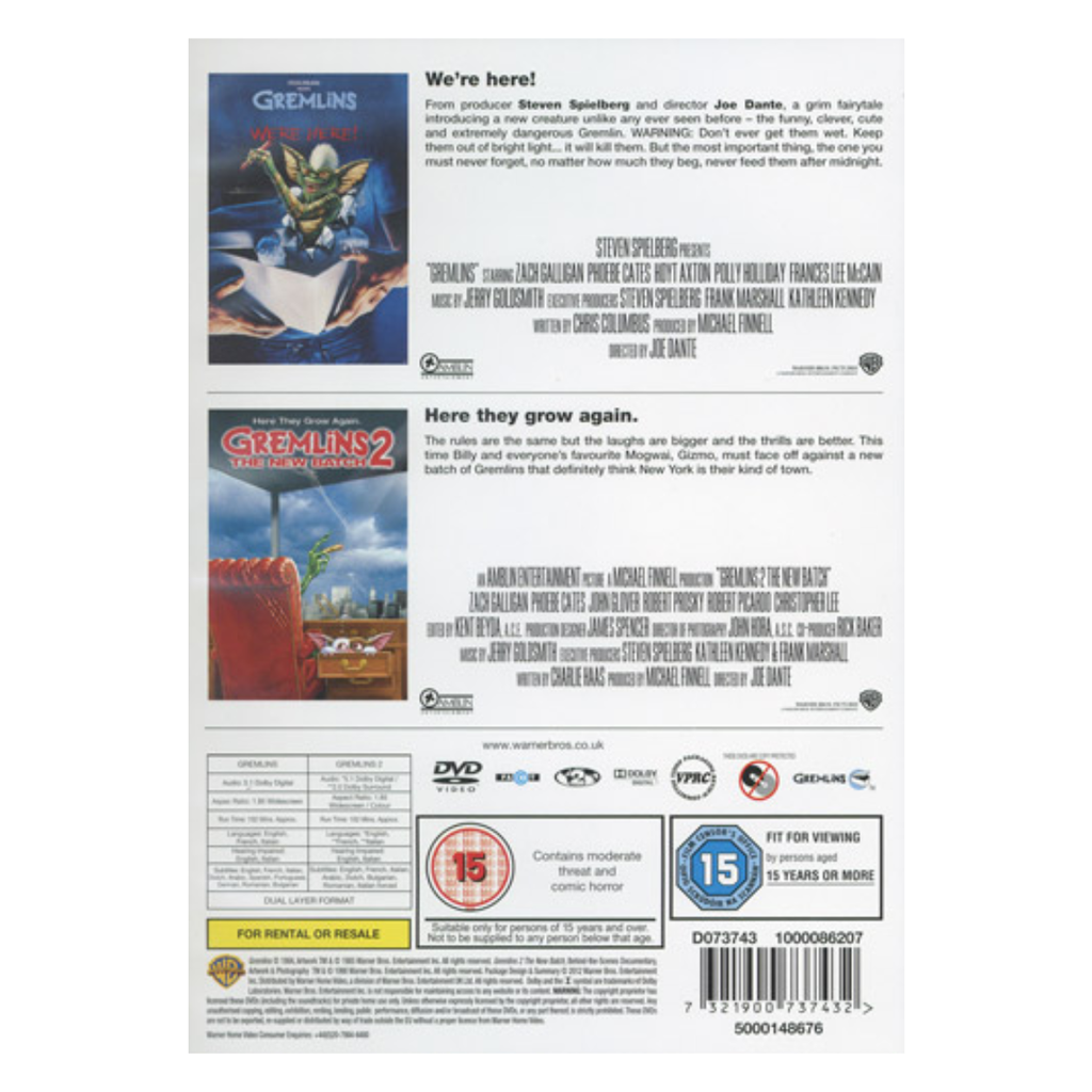 DVD GREMLINS, GREMLINS 2