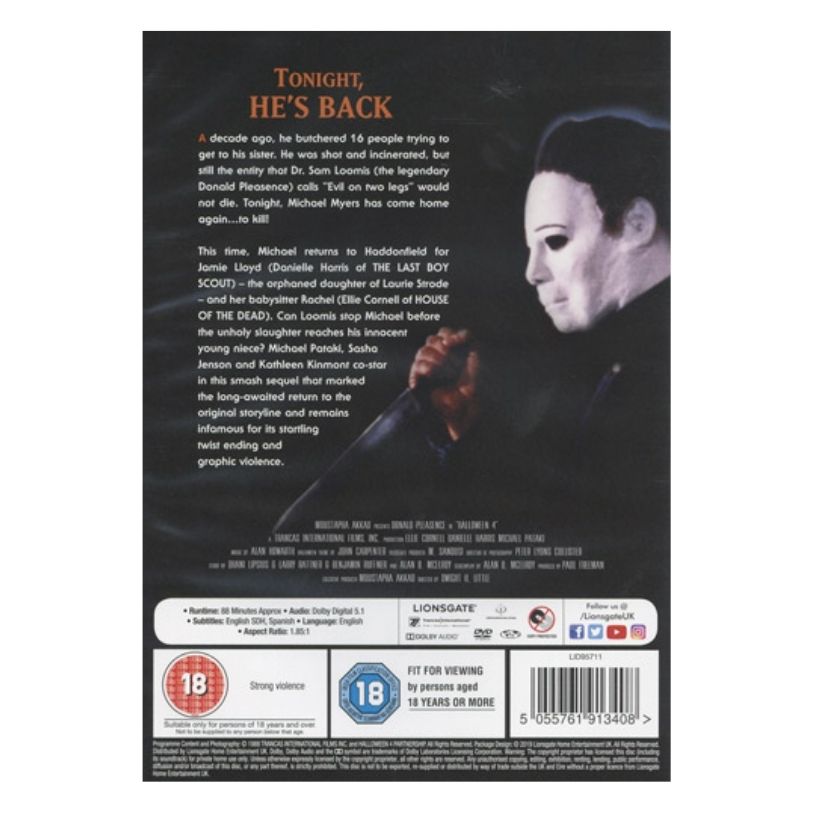 DVD HALLOWEEN 4 THE RETURN OF MICHAEL MYERS