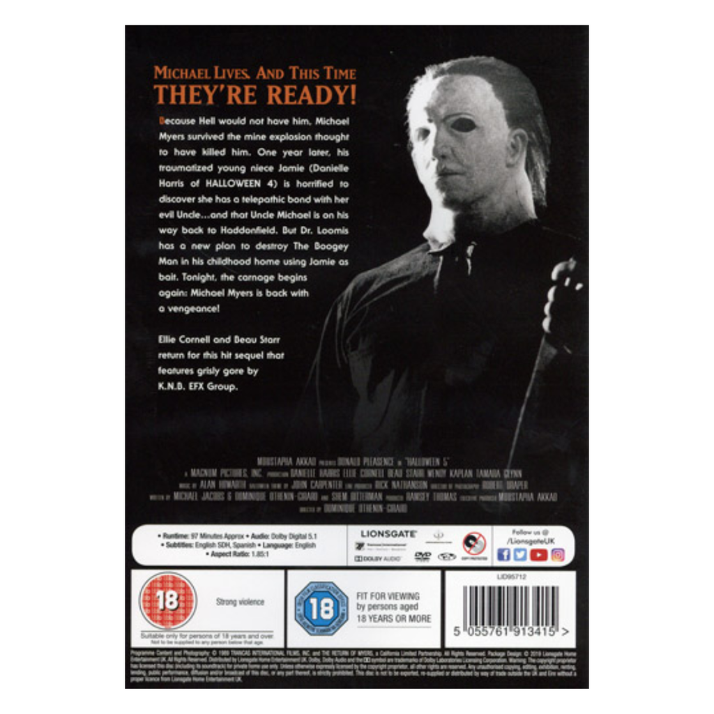 DVD HALLOWEEN 5 REVENGE OF MICHAEL MYERS