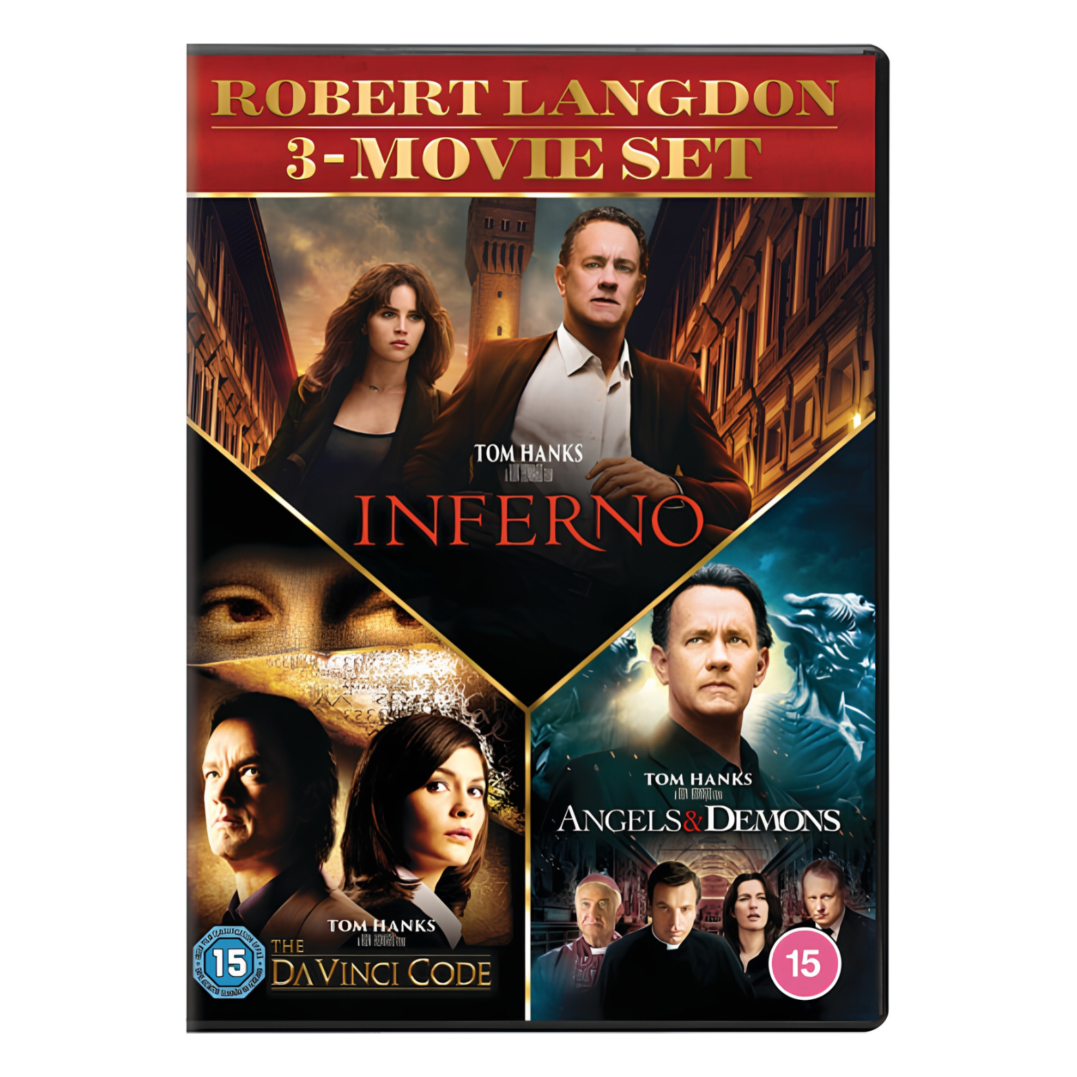 DVD INFERNO/THE DA VINCI CODE/ANGELS&DEMONS ROBERT LANGDON 3-MOVIE SET