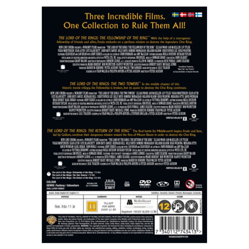 DVD THE LORD OF THE RINGS THE MOTION PICTURE TRILOGY