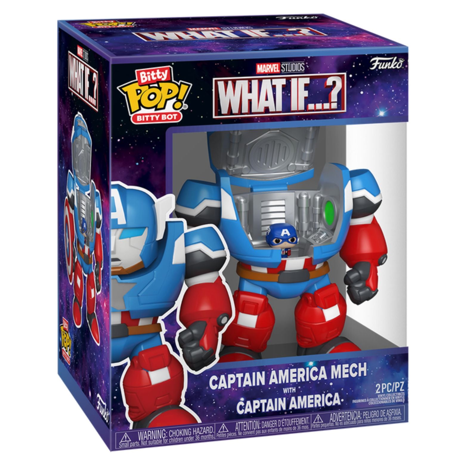FUNKO BITTY POP! BITTY BOT MARVEL STUDIOS WHAT IF...? CAPTAIN AMERICA MECH WITH CAPTAIN AMERICA