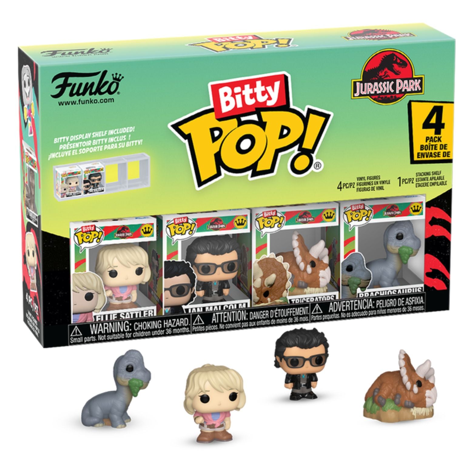 FUNKO BITTY POP! JURASSIC PARK TRICERATOPS 4-PACK 2,5cm