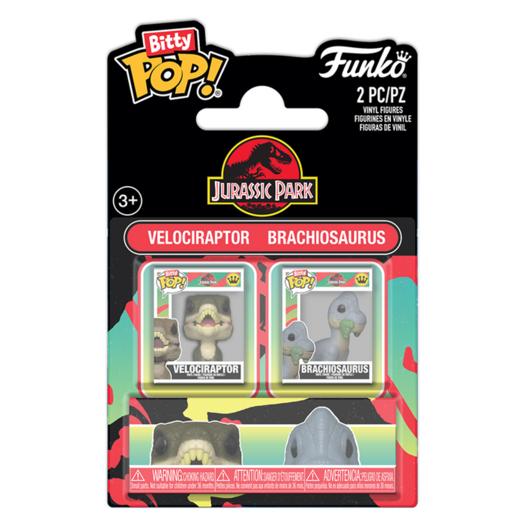 FUNKO BITTY POP! JURASSIC PARK VELOCIRAPTOR & BRACHIOSAURUS 2-PACK 2,5cm