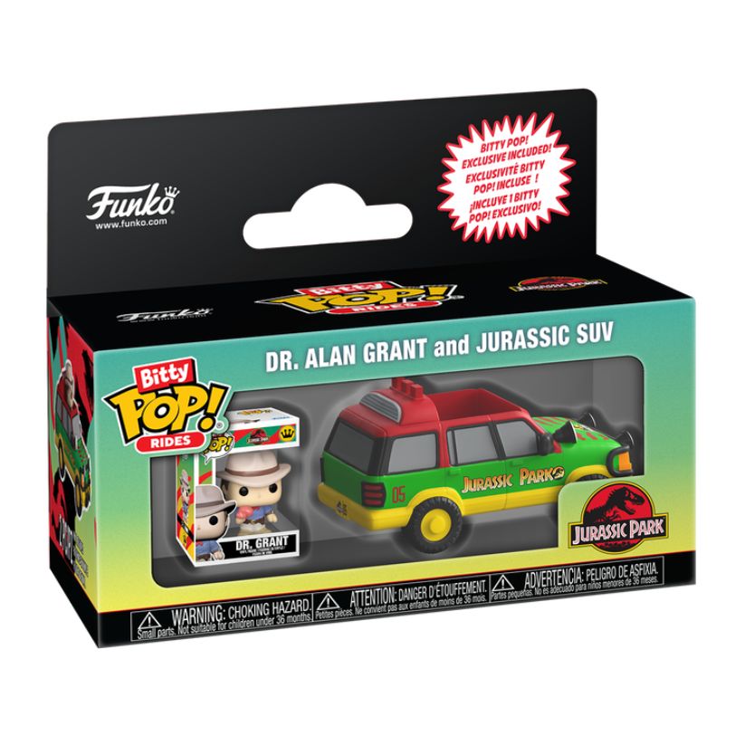 FUNKO BITTY POP! RIDES JURASSIC PARK DR. ALAN GRANT AND JURASSIC SUV