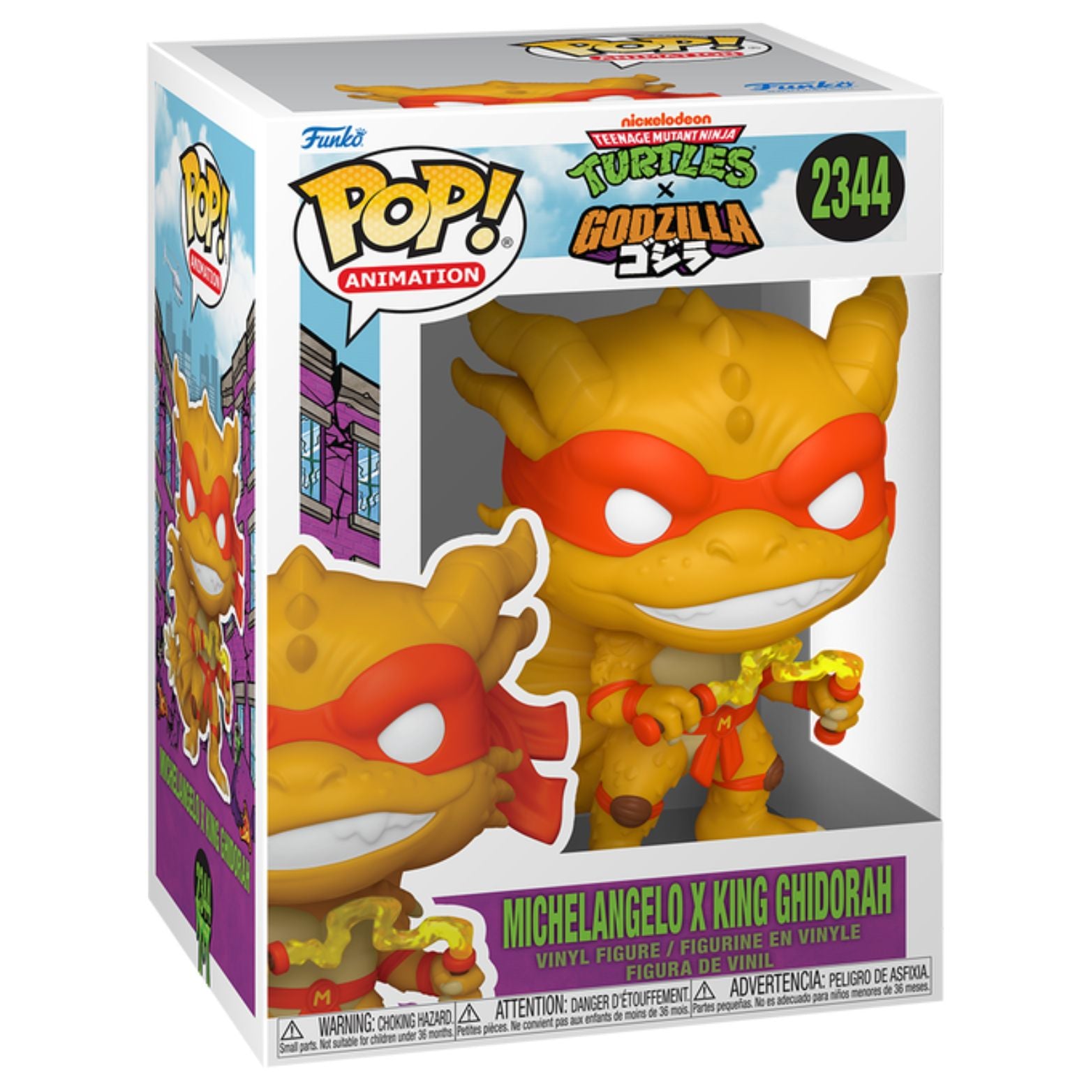 FUNKO POP! ANIMATION TEENAGE MUTANT NINJA TURTLES x GODZILLA MICHELANGELO X KING GHIDORAH no2344