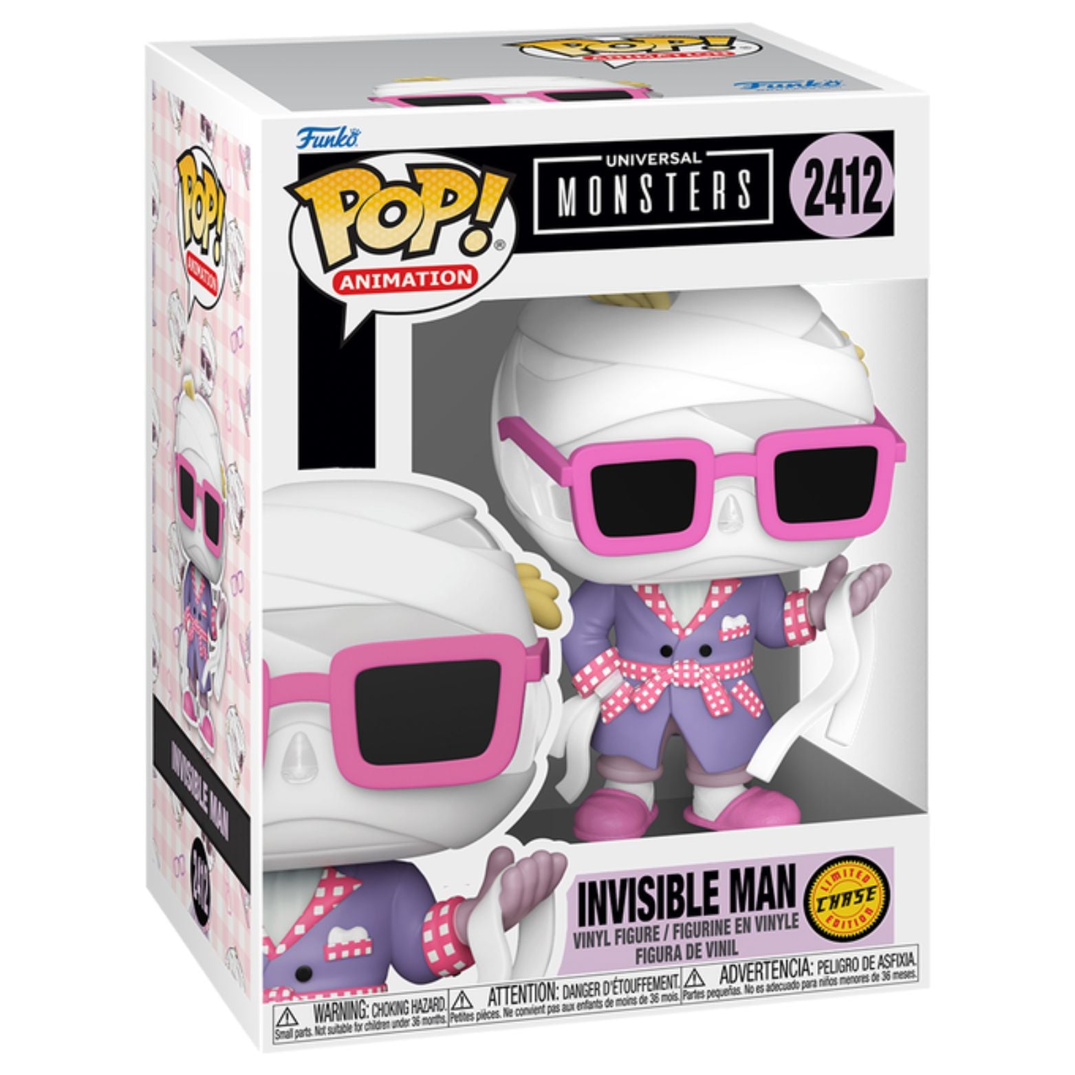FUNKO POP! ANIMATION UNIVERSAL MONSTERS INVISIBLE MAN LIMITED CHASE EDITION no2412