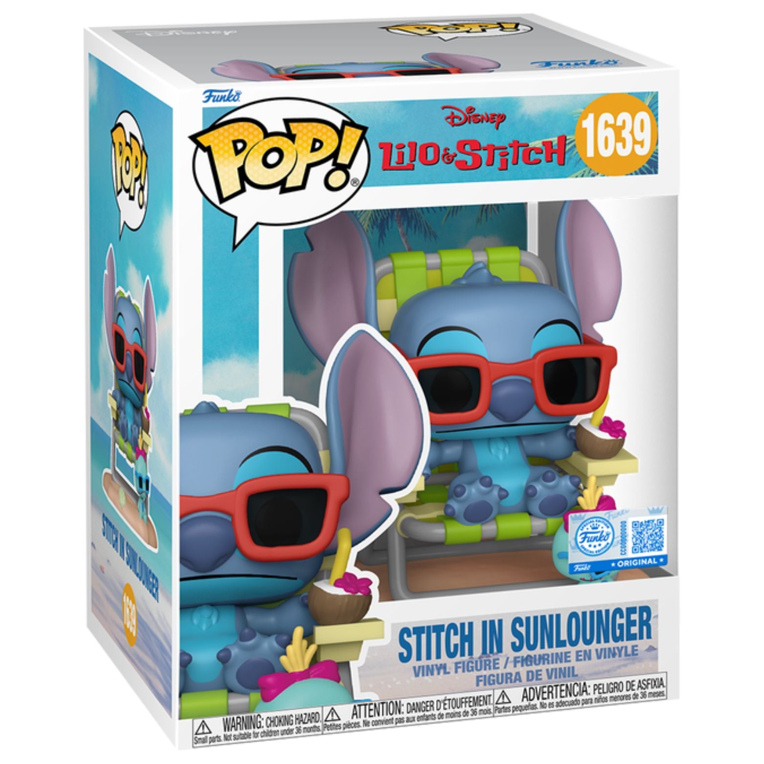 FUNKO POP! DISNEY LILO & STITCH STITCH IN SUNLOUNGER FUNKO SPECIAL EDITION no1639