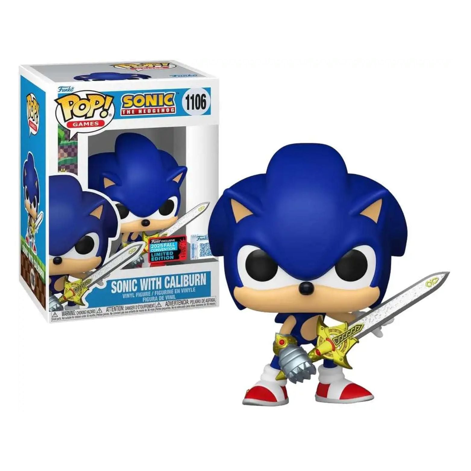 FUNKO POP! GAMES SONIG THE HEDGEHOG SONIC WITH CALIBURN FUNKO EXCLUSIVE 2025 FALL CONVENTION n1106