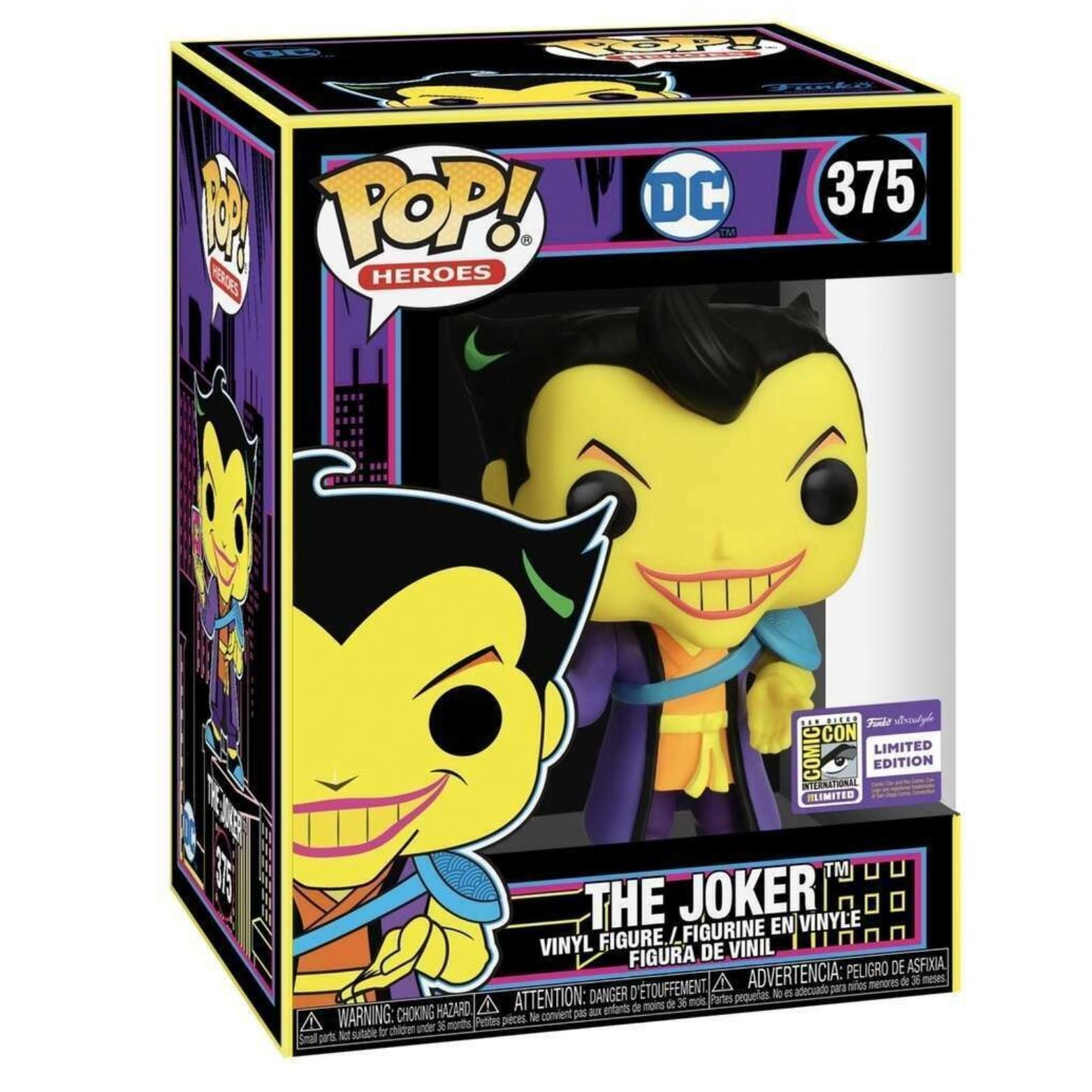 FUNKO POP! HEROES DC THE JOKER BLACK LIGHT SUMMER CONVENTION LIMITED EDITION no375