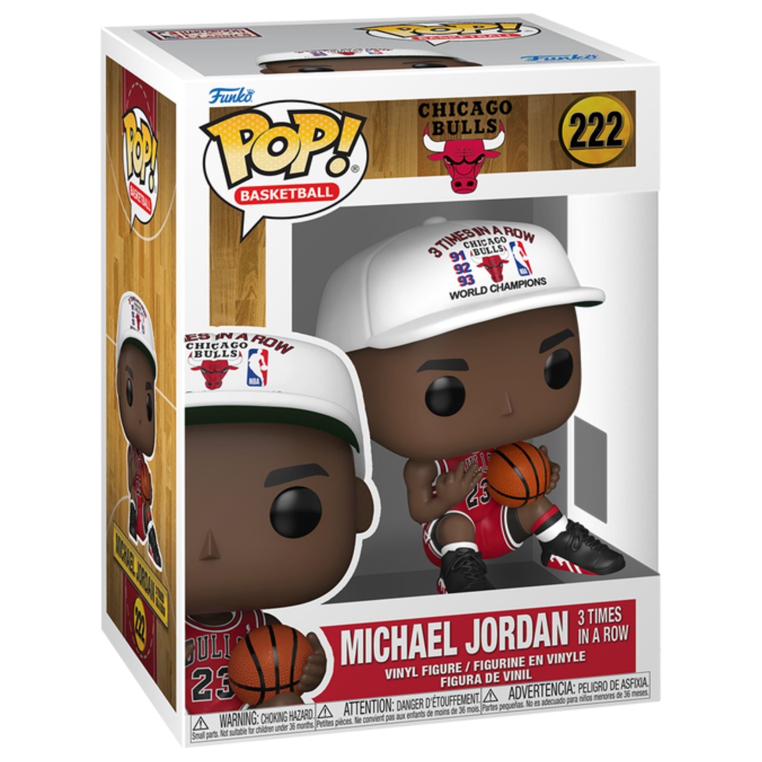 FUNKO POP! NBA BASKETBALL CHICAGO BULLS MICHAEL JORDAN 3 TIMES IN A ROW no222