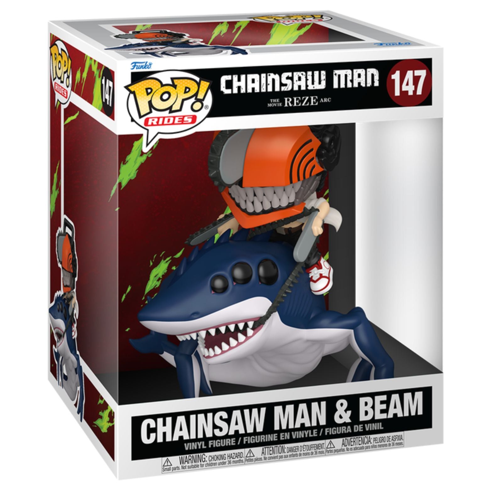FUNKO POP! RIDES ANIMATION CHAINSAW MAN THE MOVIE REZE ARC CHAINSAW MAN & BEAM no147