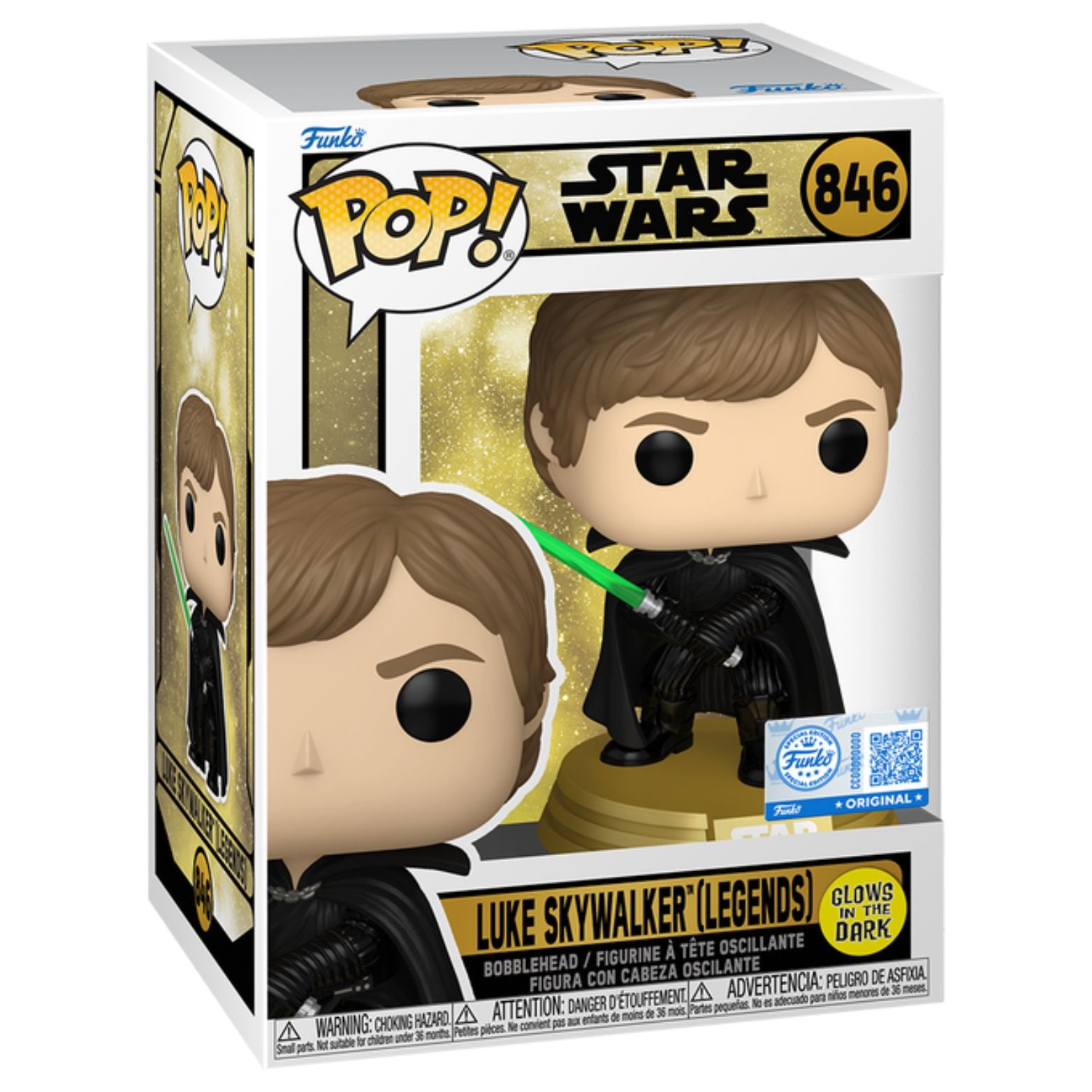 FUNKO POP! STAR WARS LEGENDS LUKE SKYWALKER GITD  FUNKO SPECIAL EDITION no846