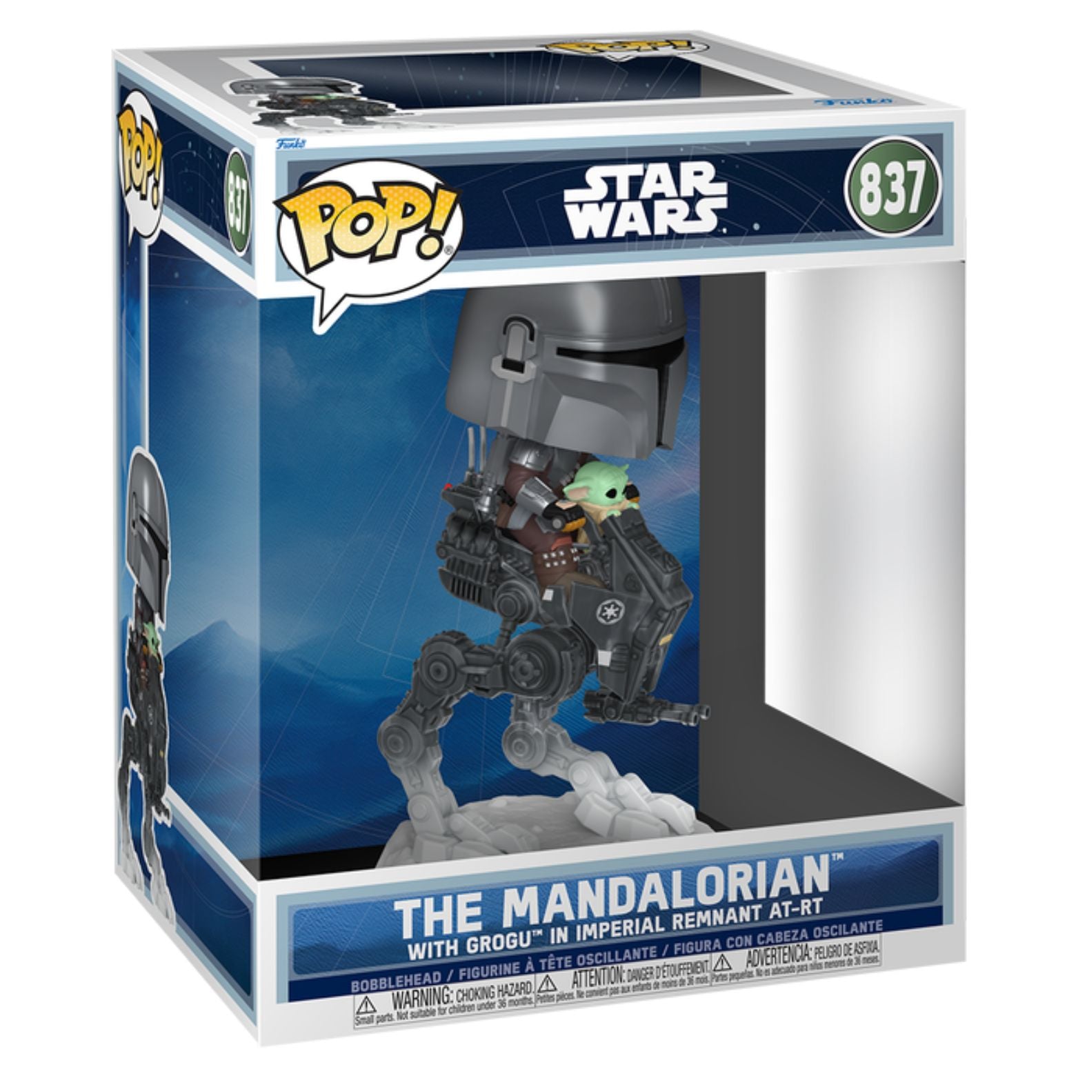 FUNKO POP! STAR WARS THE MANDALORIAN WITH GROGU REMNANT AT-RT no837