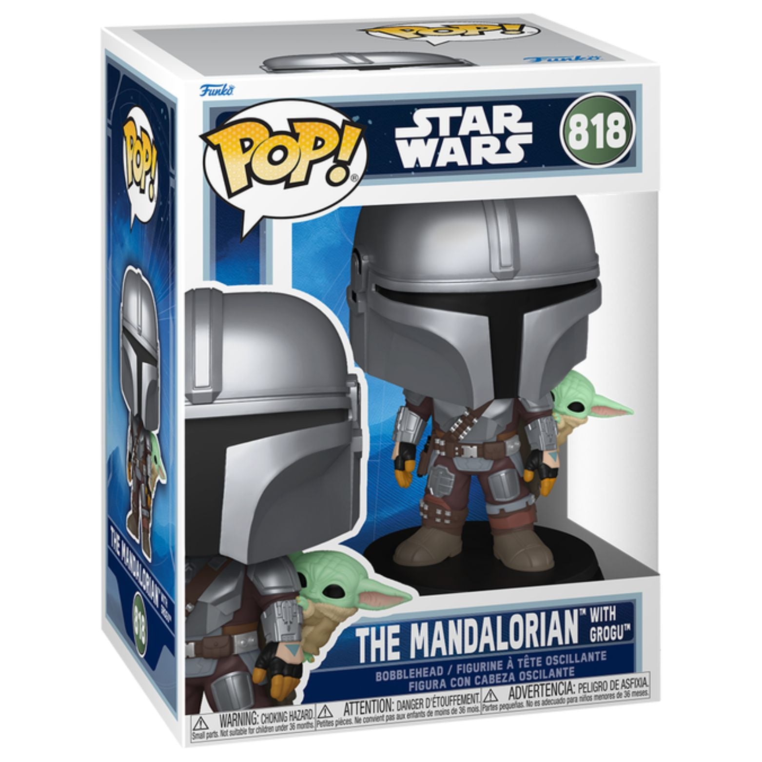 FUNKO POP! STAR WARS THE MANDALORIAN WITH GROGU no818