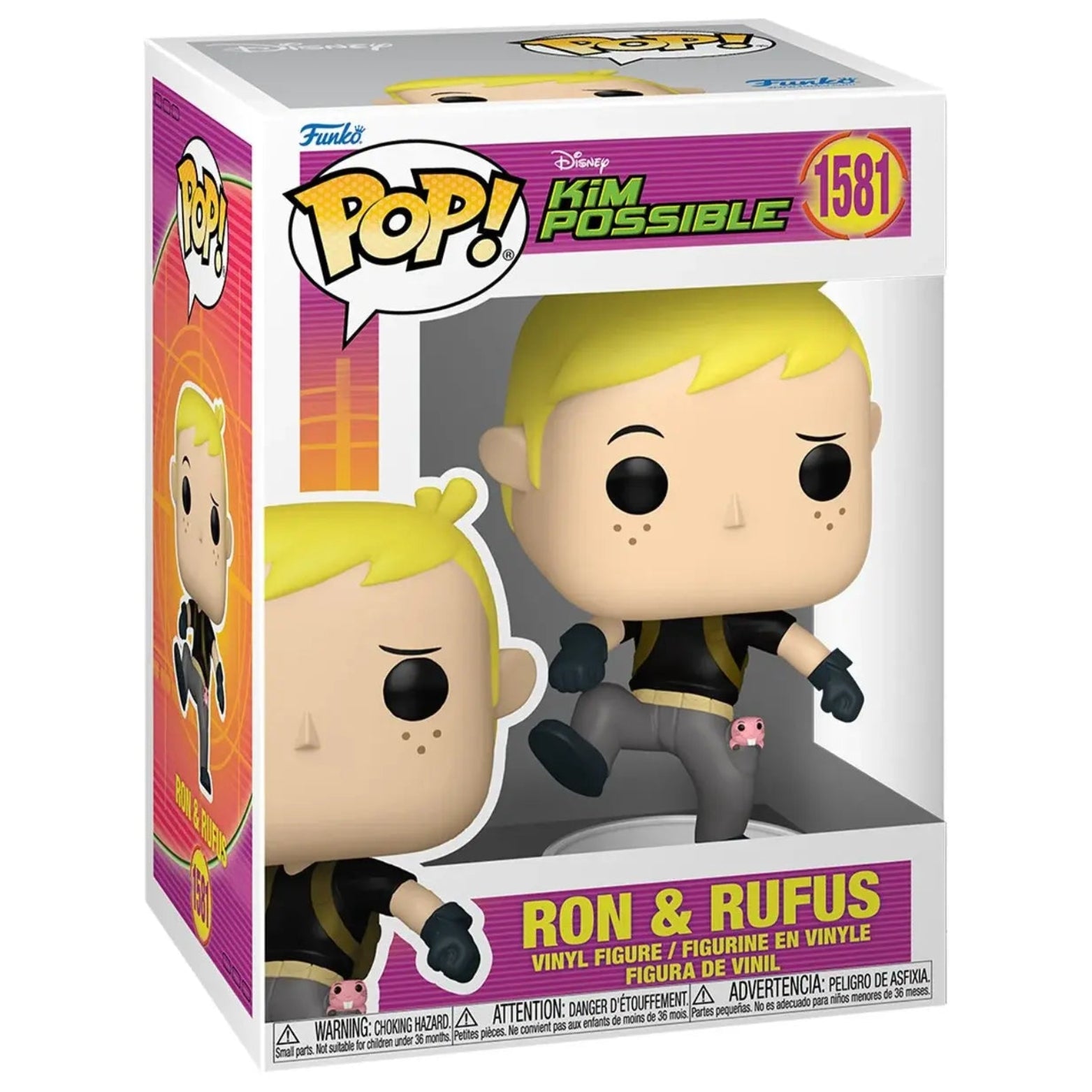 FUNKO POP! TELEVISION KIM POSSIBLE RON WITH RUFUS no1581