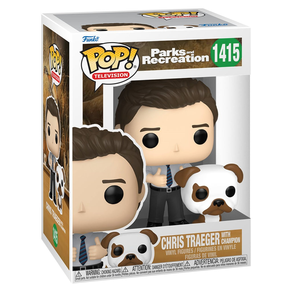 FUNKO POP! TELEVISION PARKS AND RECREATION CHRIS TRAEGER WITH CHAMPION no1415