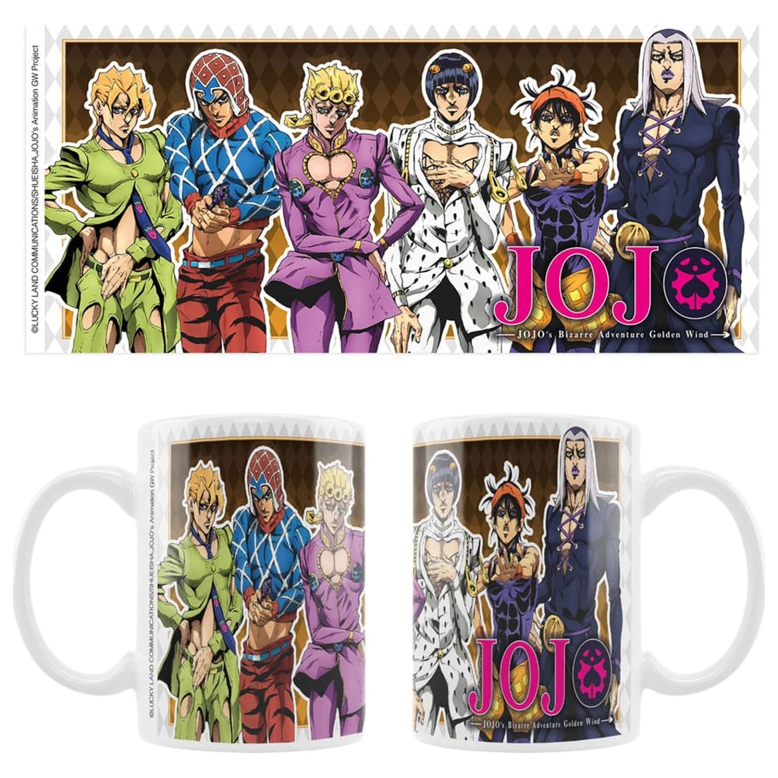 MUG JOJO'S BIZARRE ADVENTURE GOLDEN WIND MAIN CHARACTERS