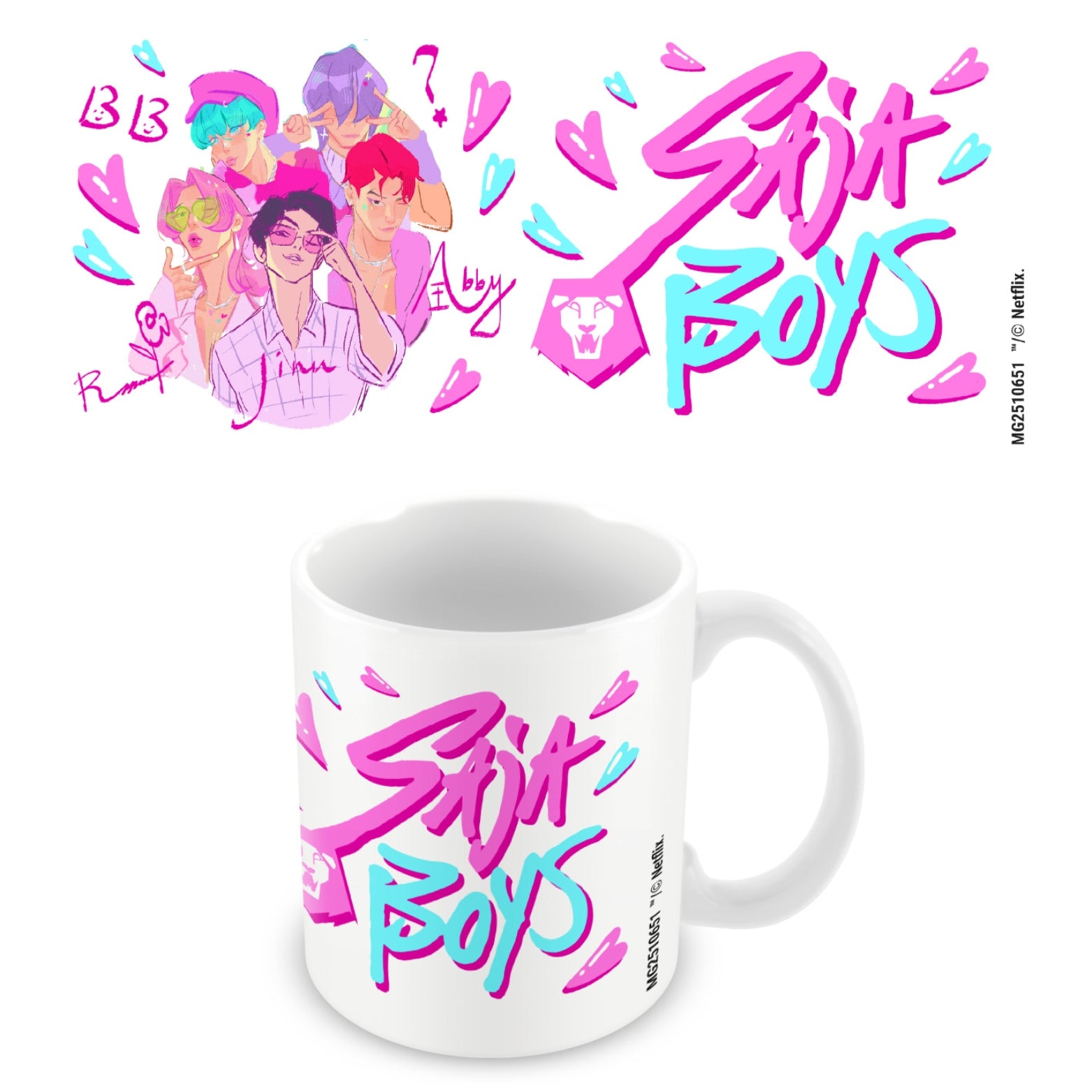 MUG K-POP DEMON HUNTERS SAJA BOYS TEXT LOGO