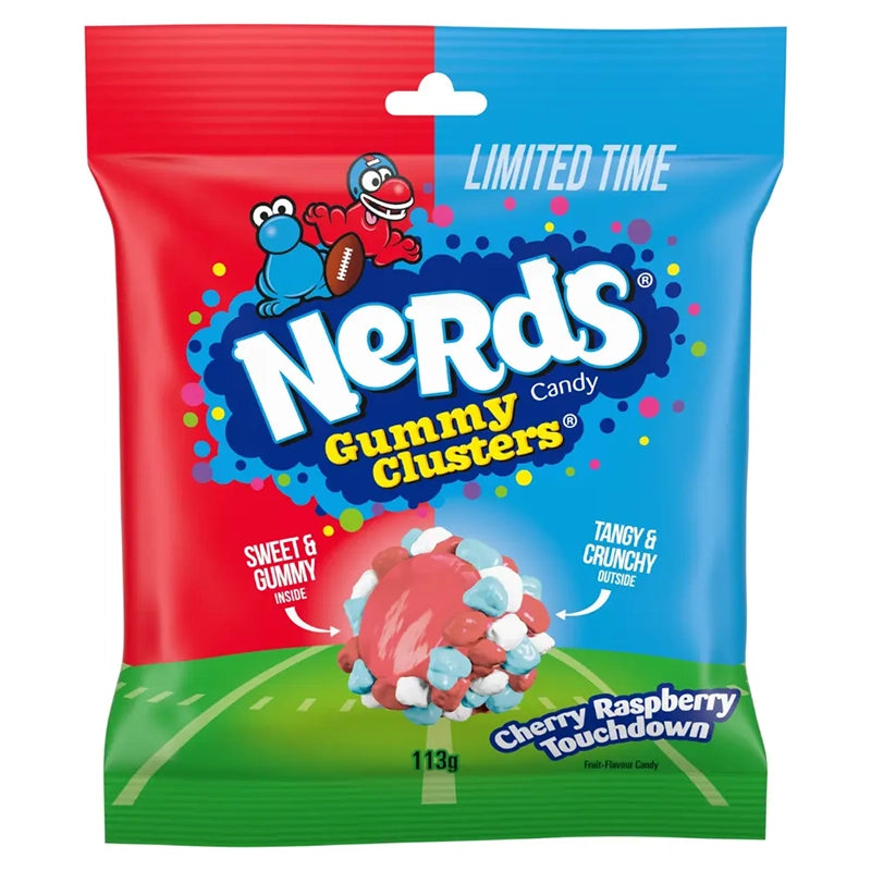 NERDS GUMMY CLUSTERS CHERRY RASPBERRY TOUCHDOWN 113g