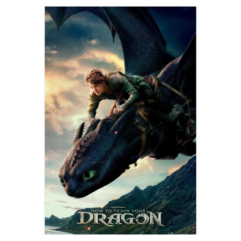 POSTER 61*91,5 HOW TO TRAIN YOUR DRAGON LIVE ACTION TOOTHLESS no149