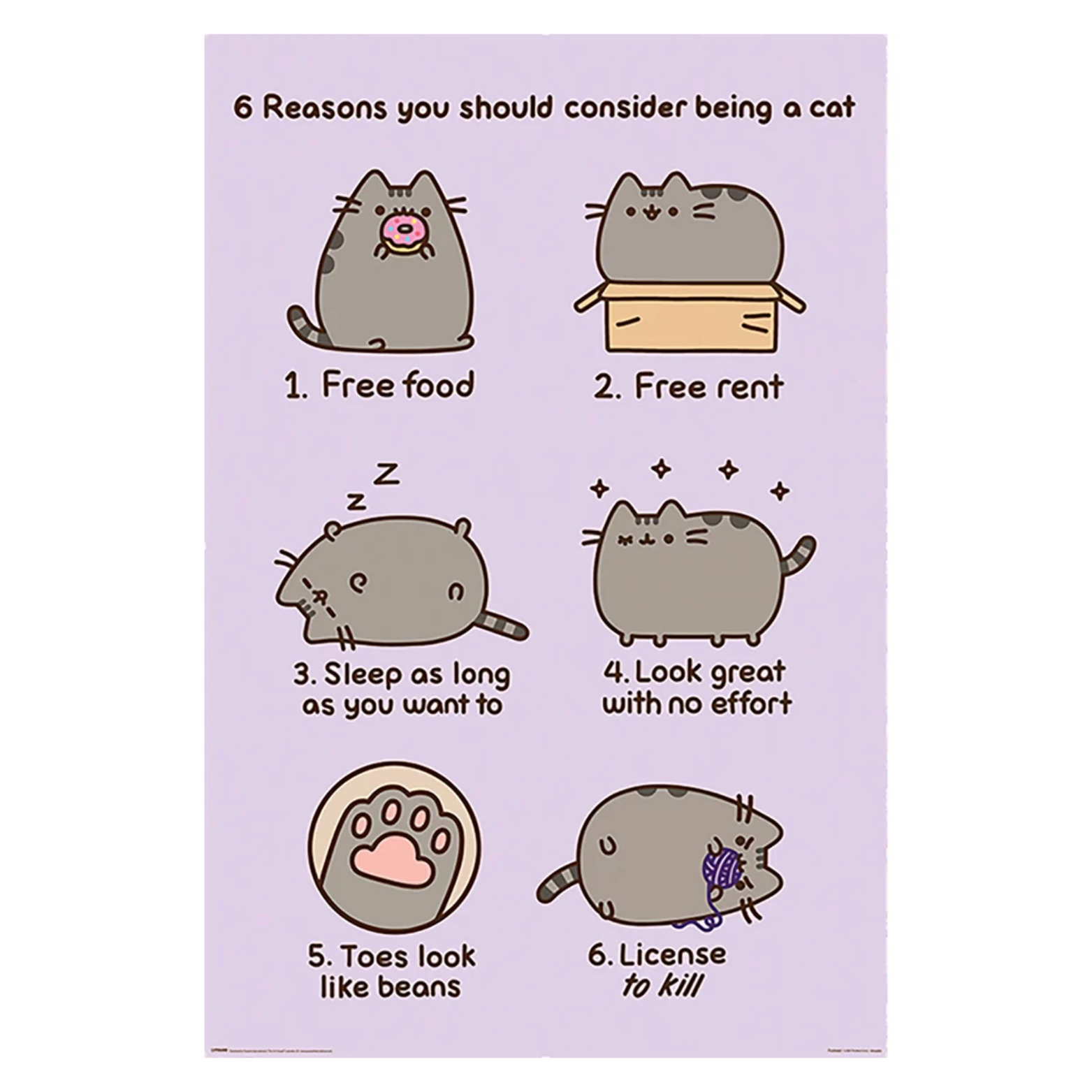 POSTER 61*91,5 PUSHEEN REASONS TO BE A CAT no94