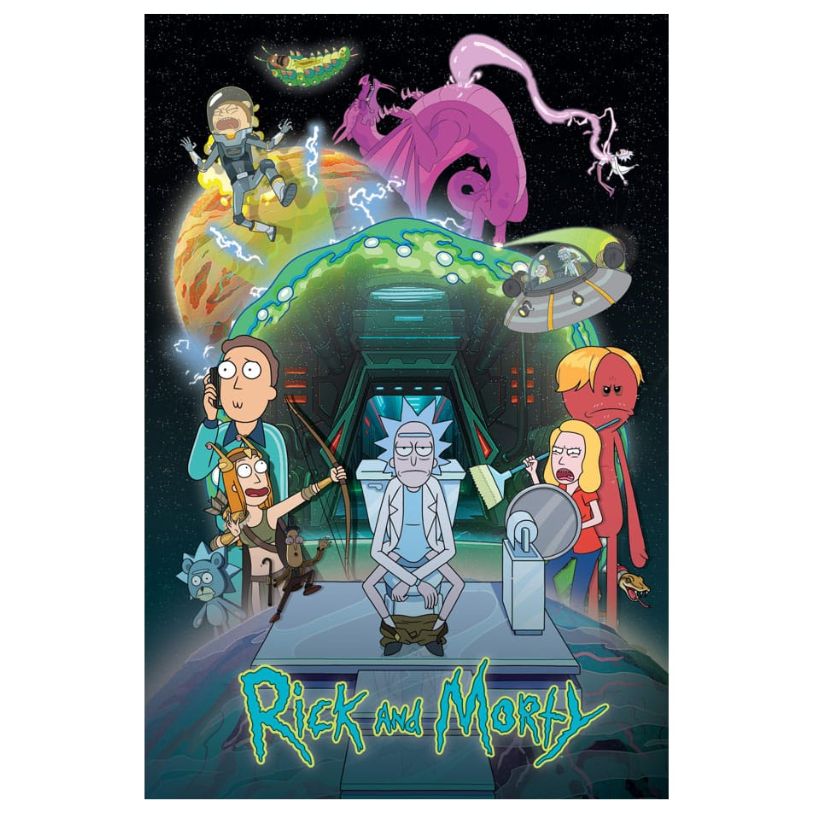 POSTER 61*91,5 RICK AND MORTY TOILET ADVENTURE no107