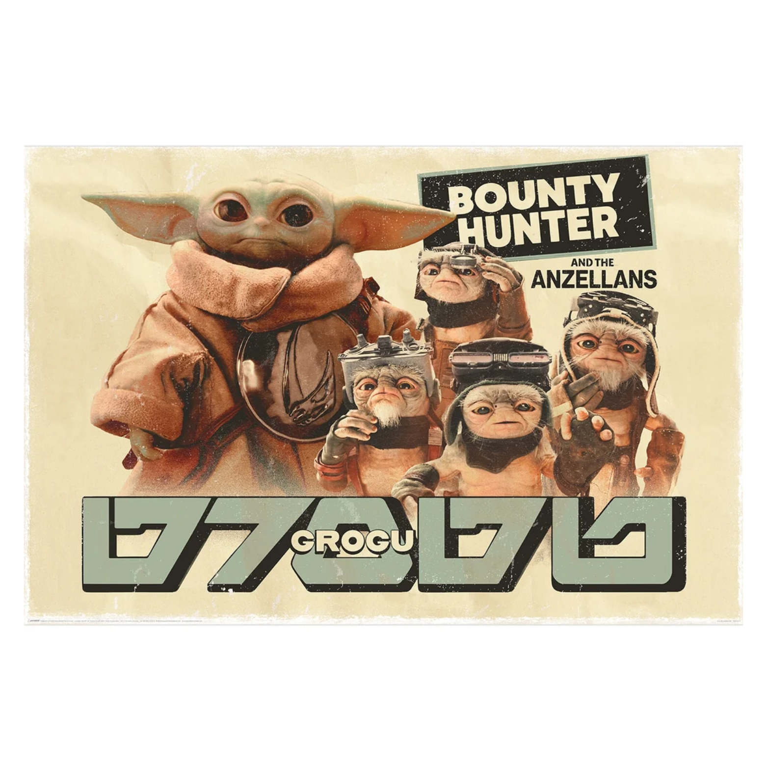 POSTER 61*91,5 STAR WARS THE MANDALORIAN AND GROGU BOUNTY HUNTER no45