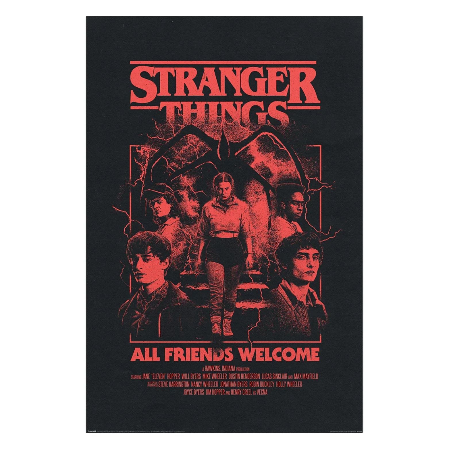 POSTER 61*91,5 STRANGER THINGS ALL FRIENDS WELCOME no140