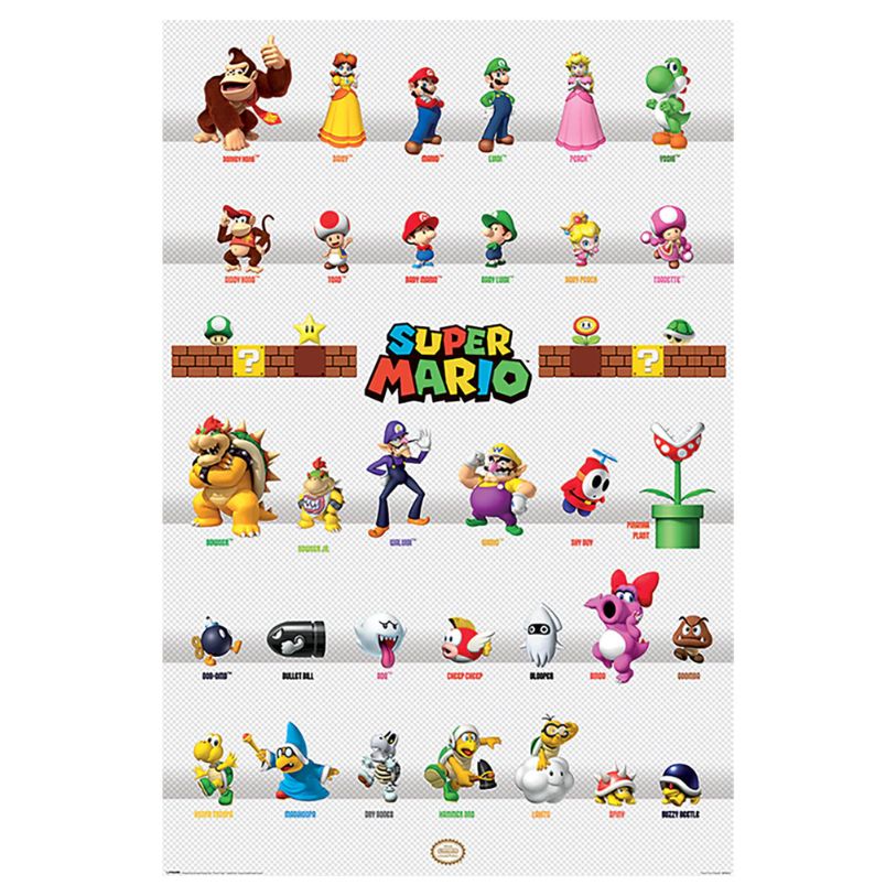 POSTER 61*91,5 SUPER MARIO CHARACTER PARADE no02