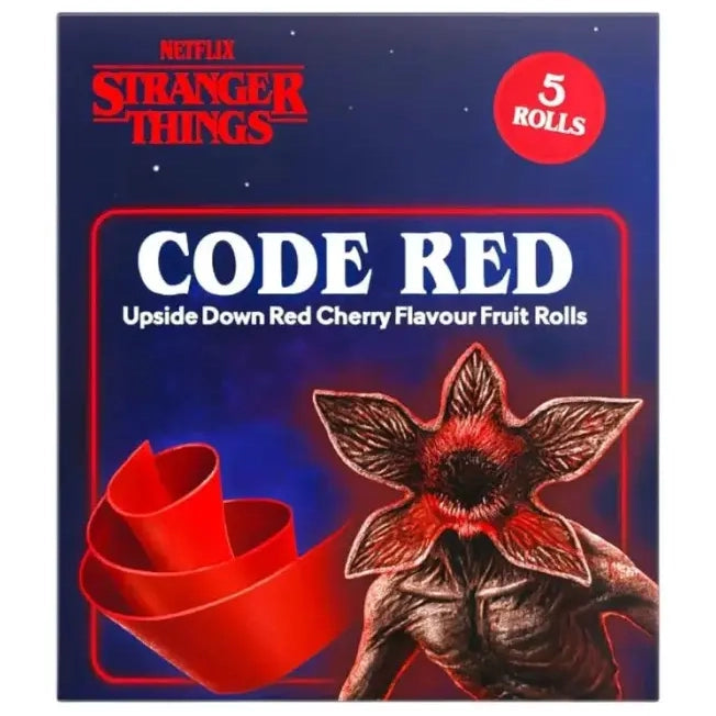 STRANGER THINGS CODE RED UPSIDE DOWN RED CHERRY FRUIT FLAVOUR FRUIT ROLLERS 60g