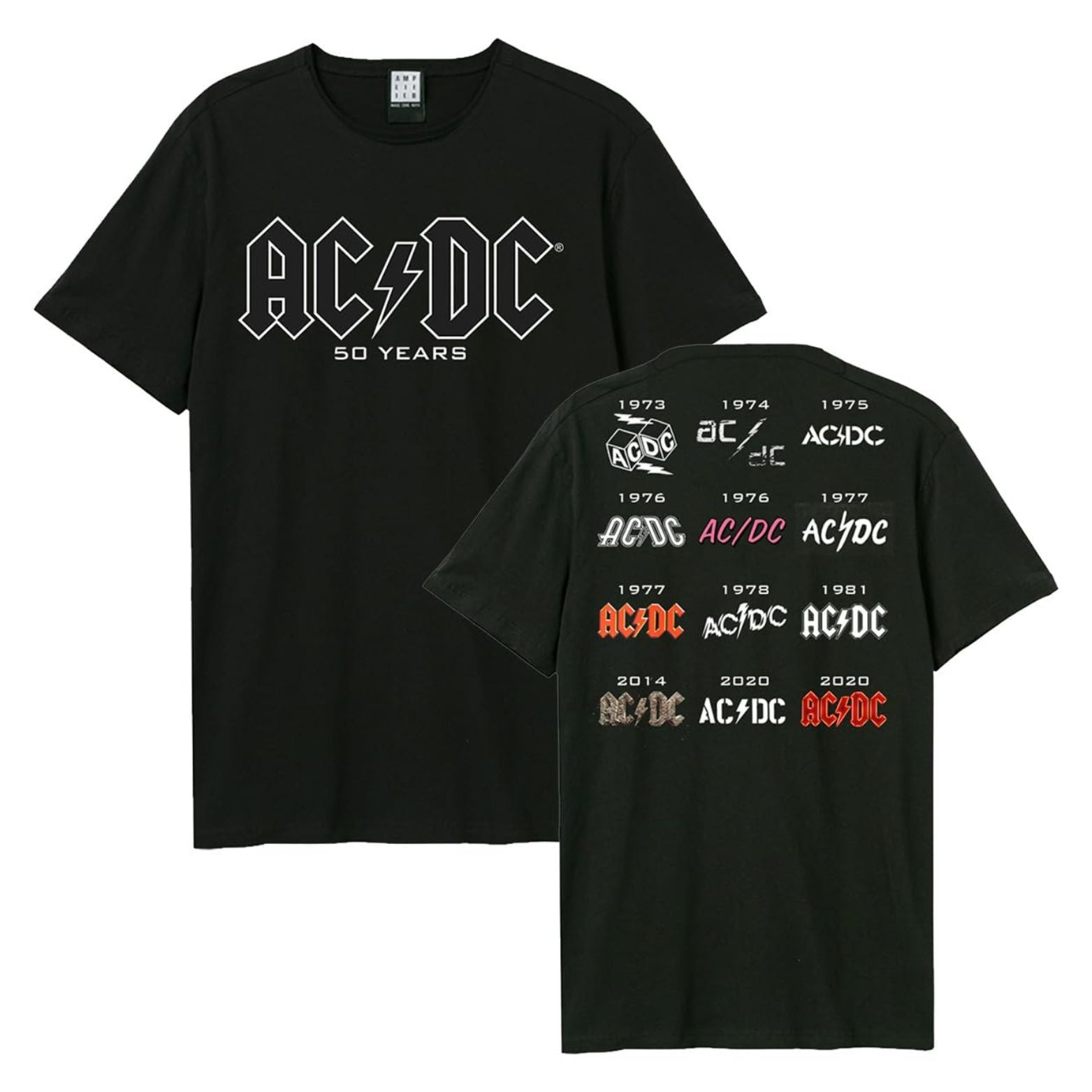 T-SHIRT AC/DC HISTORY LOGO WITH BACK PRINT
