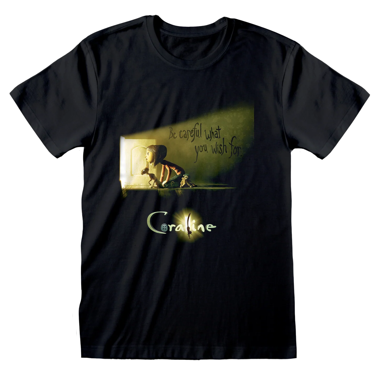 T-SHIRT CORALINE BE CAREFUL WHAT YOU WISH FOR