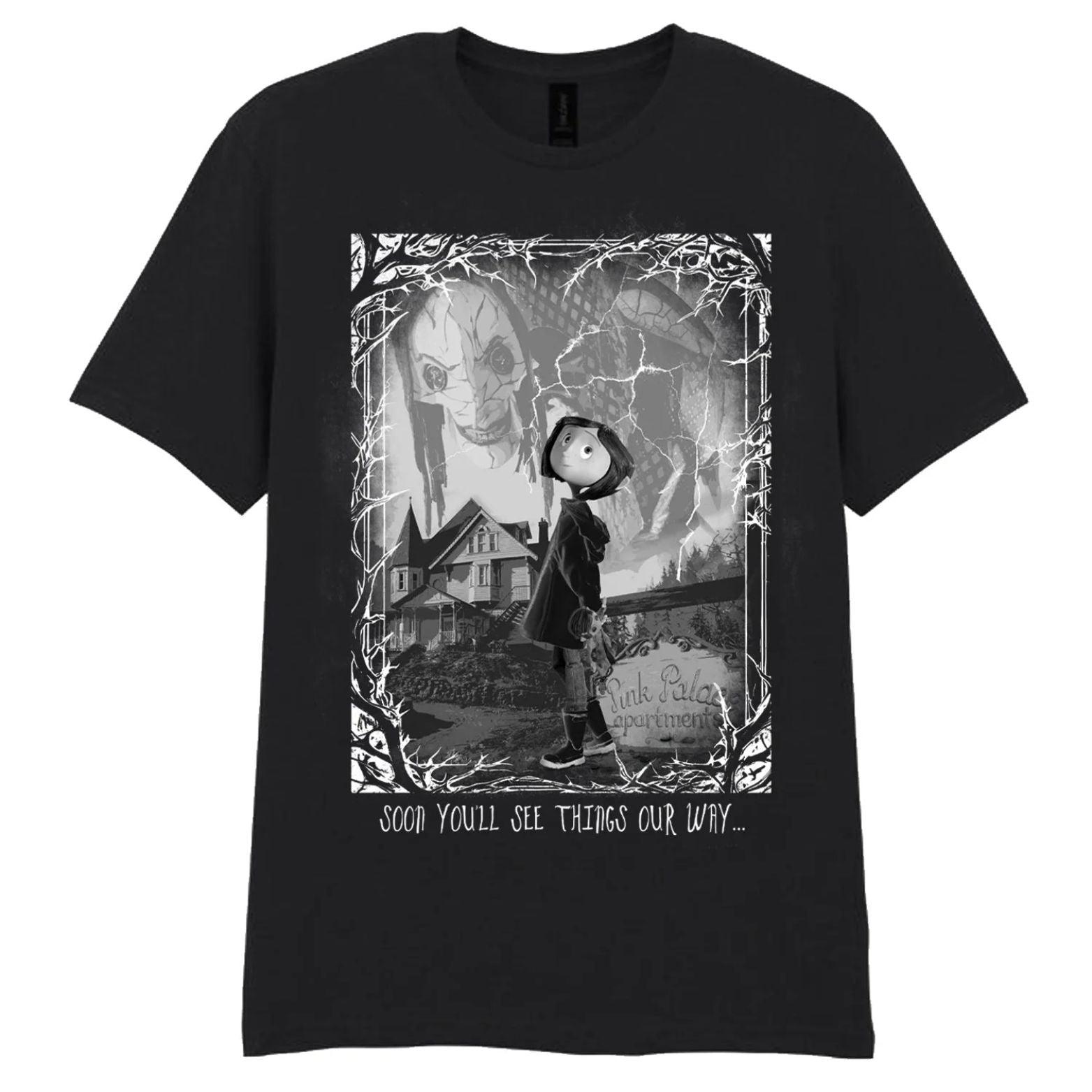 T-SHIRT CORALINE HORROR SCENE