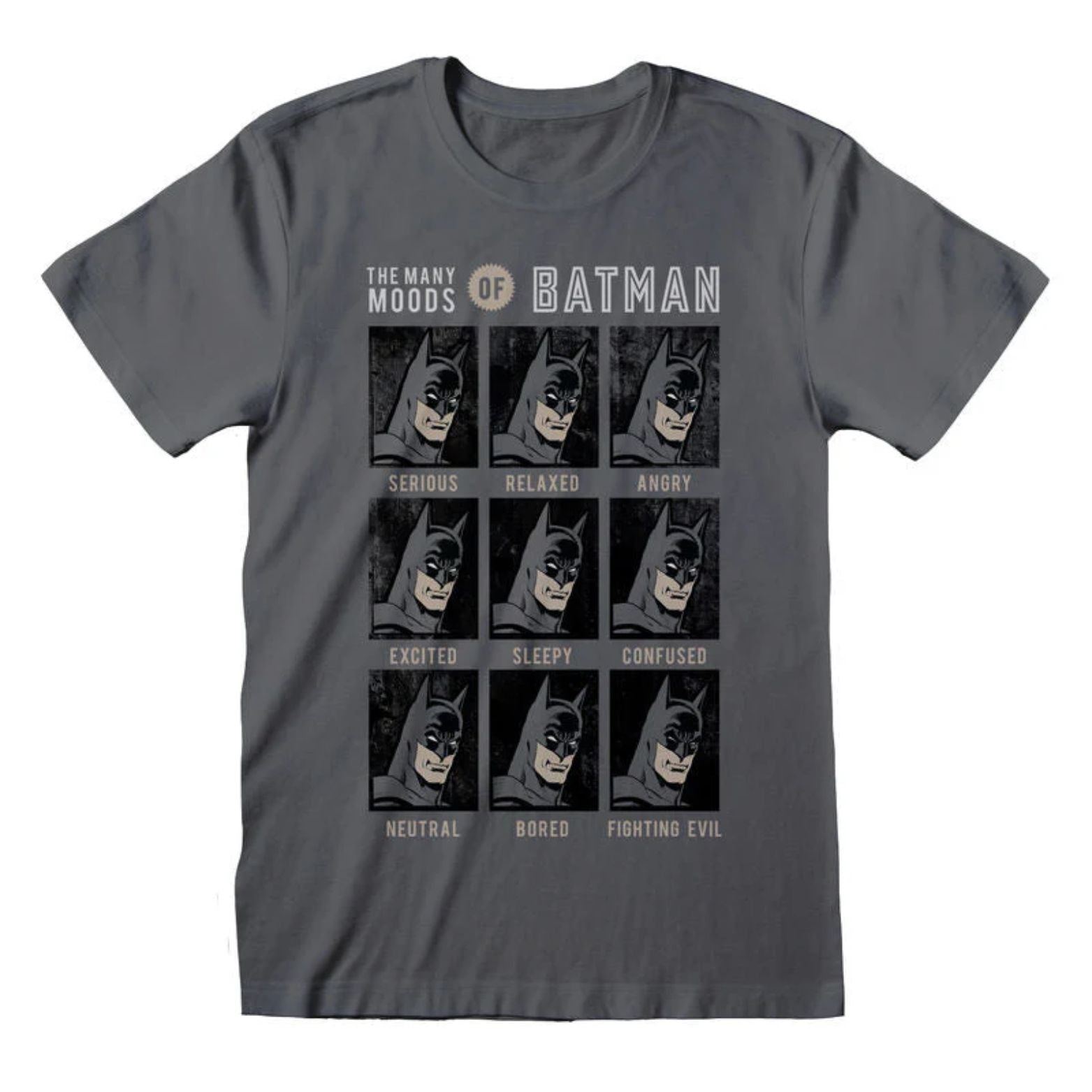 T-SHIRT DC COMICS MANY MOODS OF BATMAN