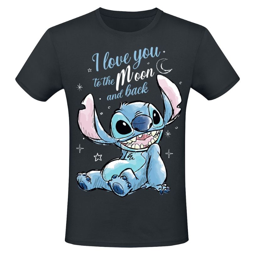 T-SHIRT DISNEY STITCH I LOVE YOU TO THE MOON AND BACK