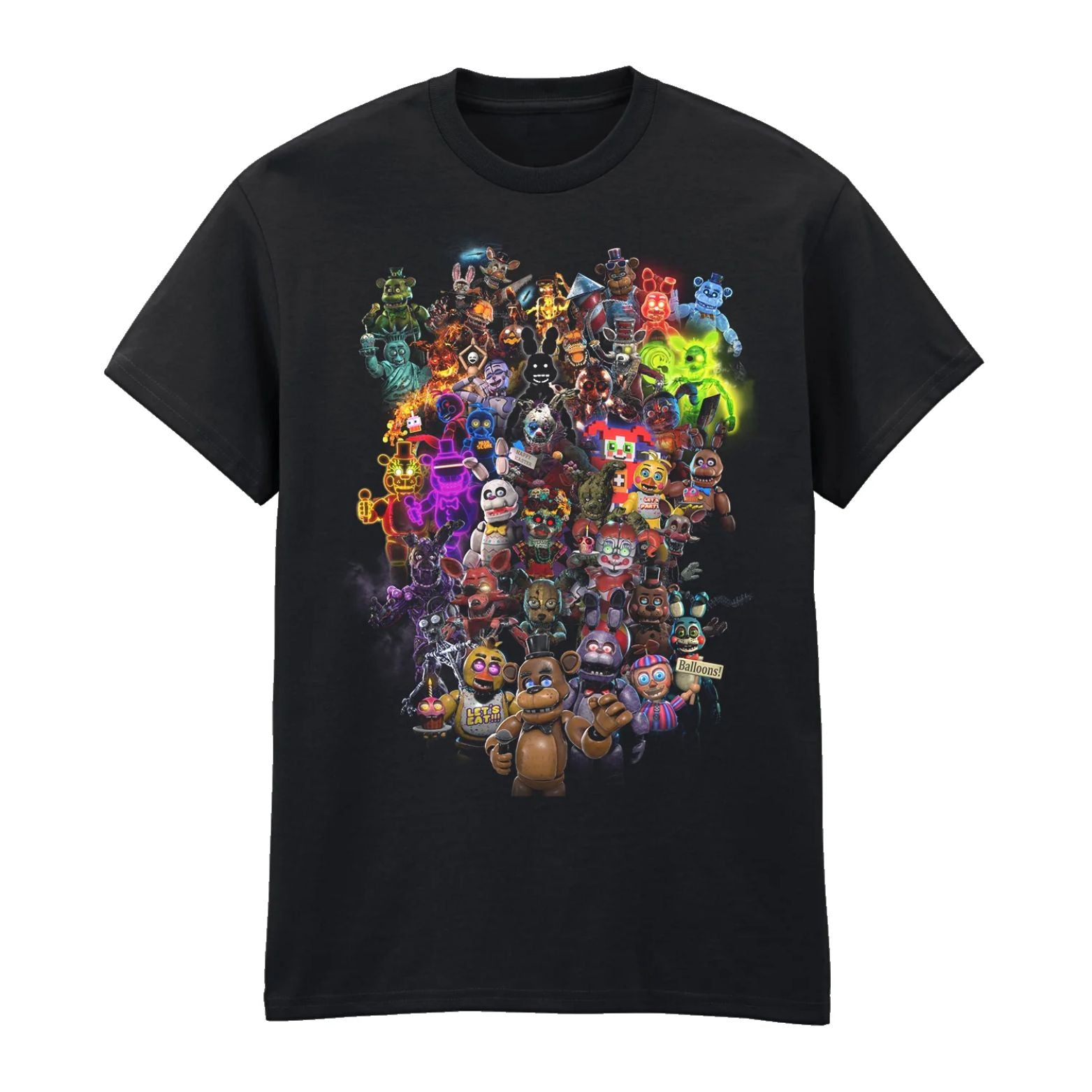 T-SHIRT FIVE NIGHT'S AT FREDDY'S ALL CHARACTERS