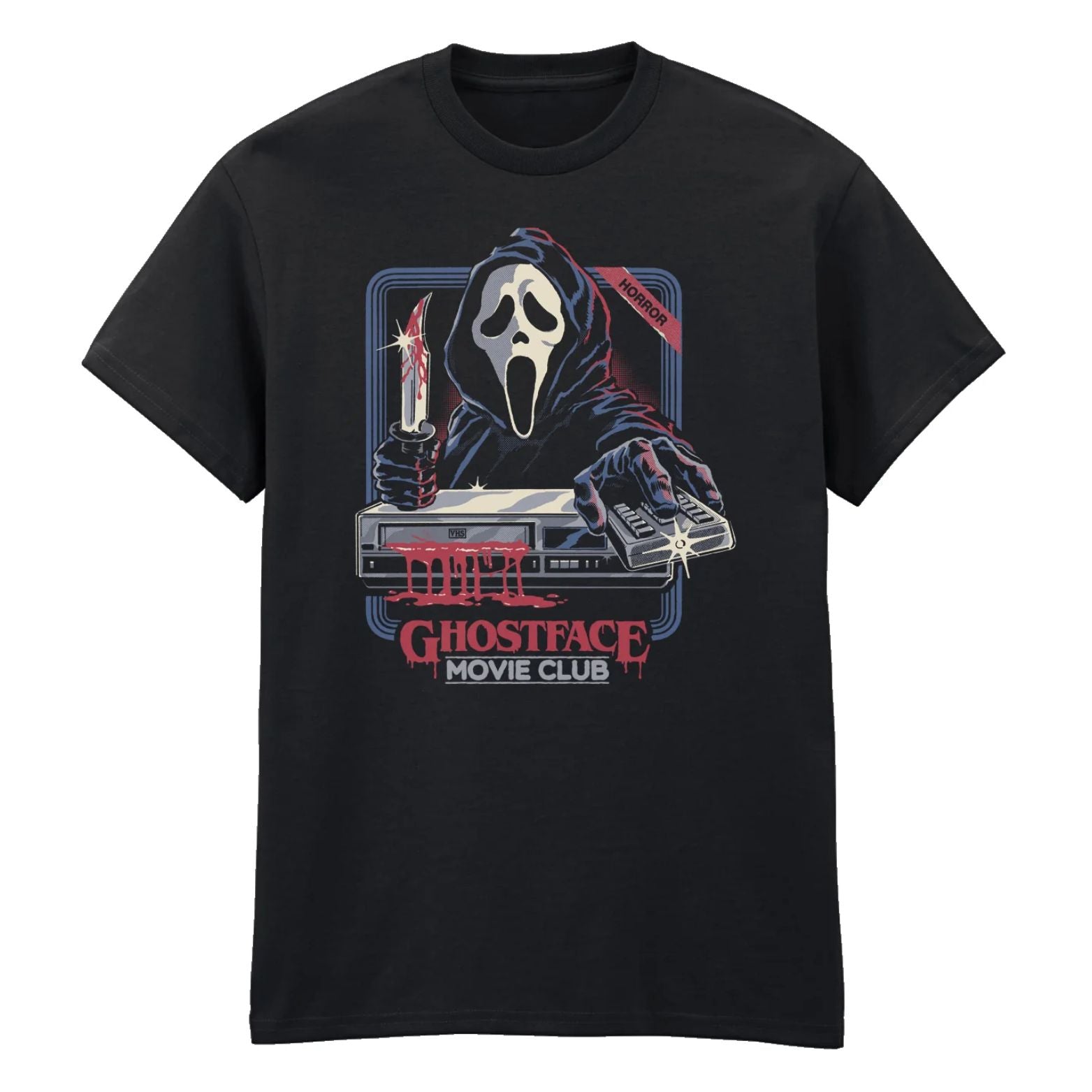 T-SHIRT GHOST FACE & STEVEN RHODES SCARY MOVIES MOVIE CLUB