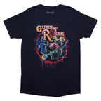T-SHIRT GUNS N ROSES WAS HERE NAVY BLUE