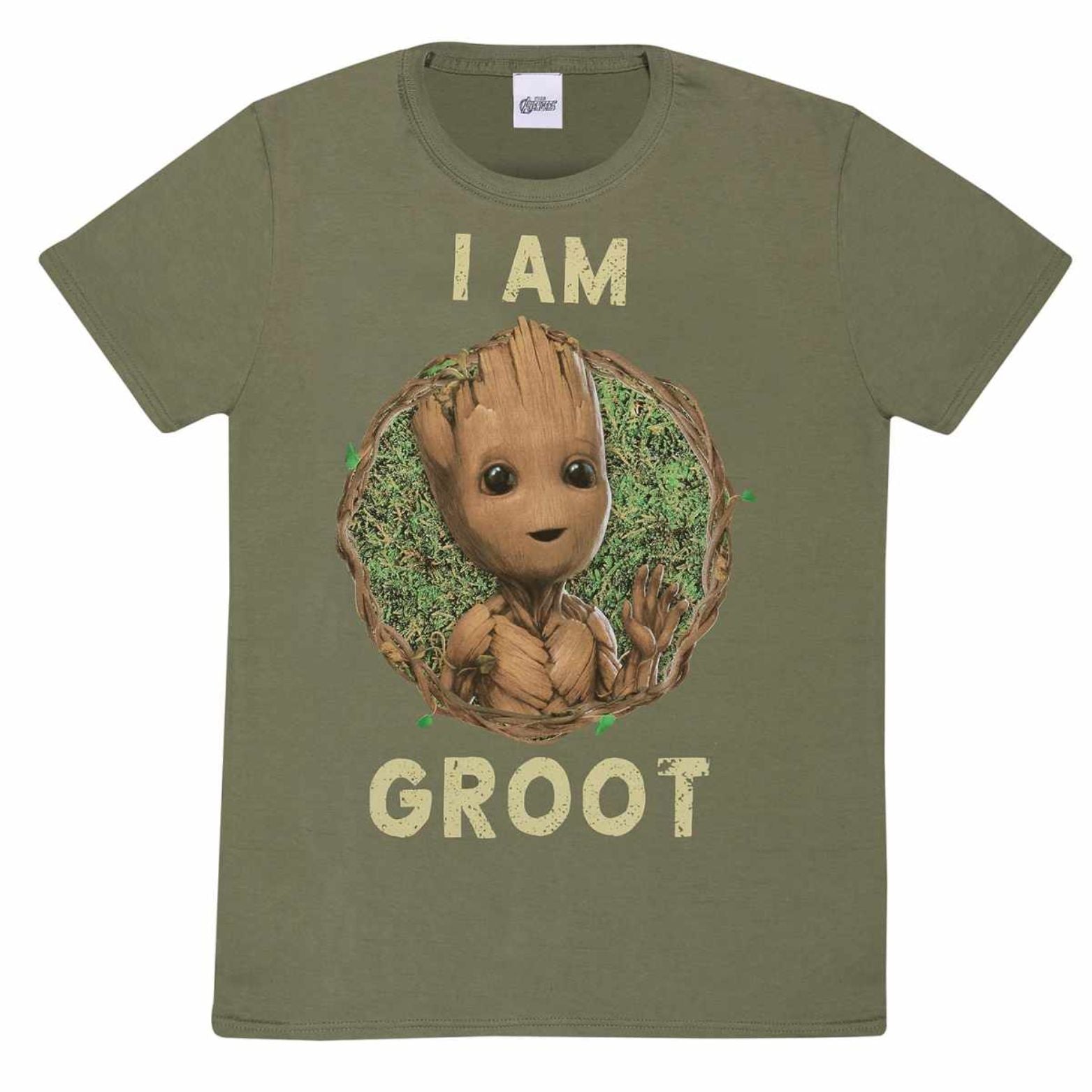 T-SHIRT MARVEL I AM GROOT OLIVE