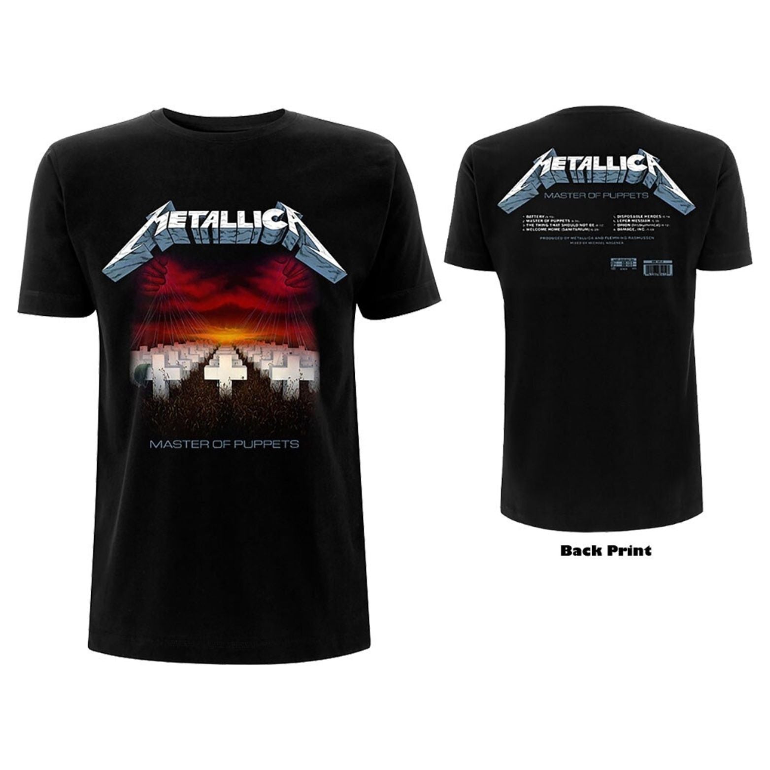 T-SHIRT METALLICA MASTER OF PUPPETS BLUE TEXT